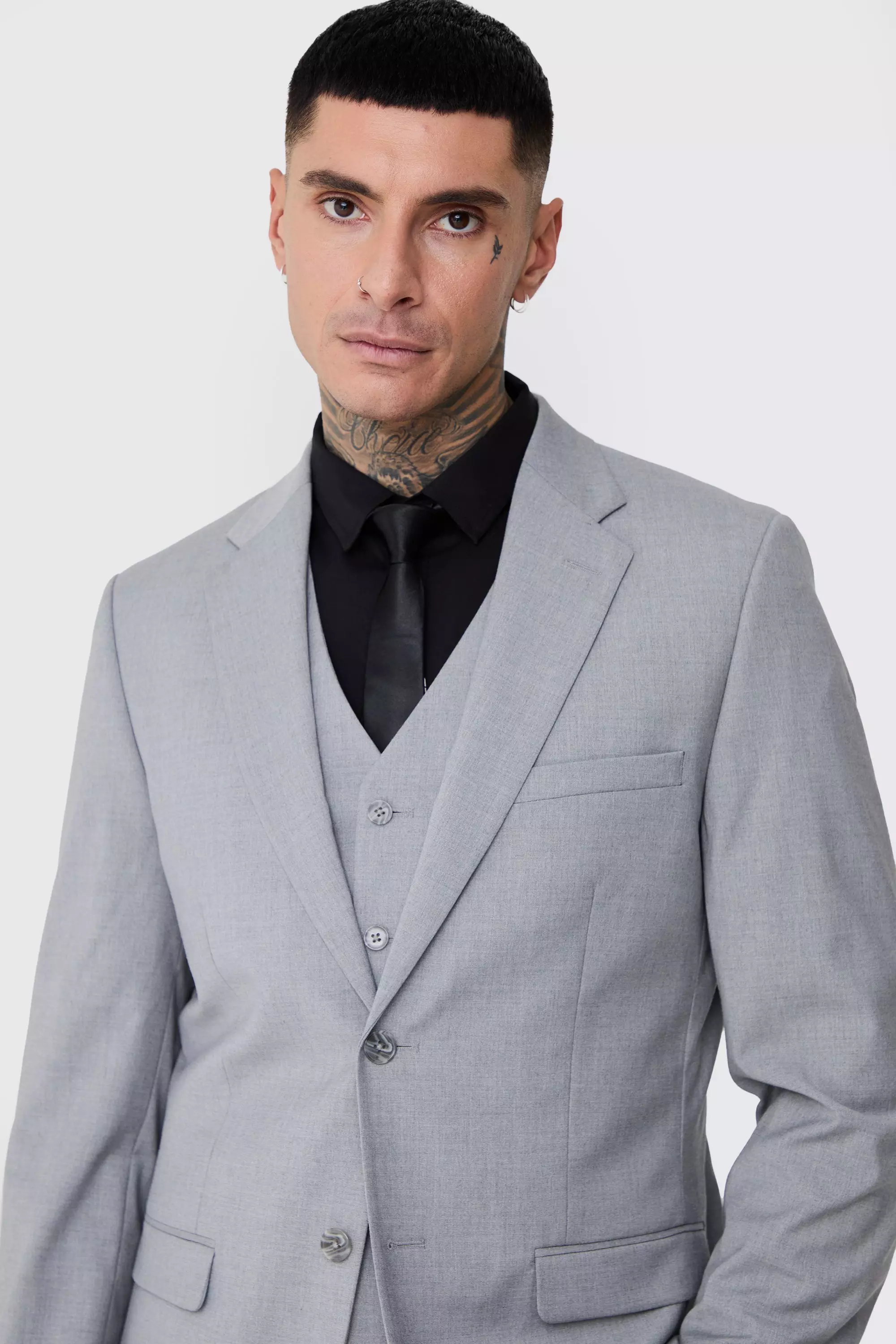 Tall Essential Slim Fit Suit Jacket In Grey alternative image