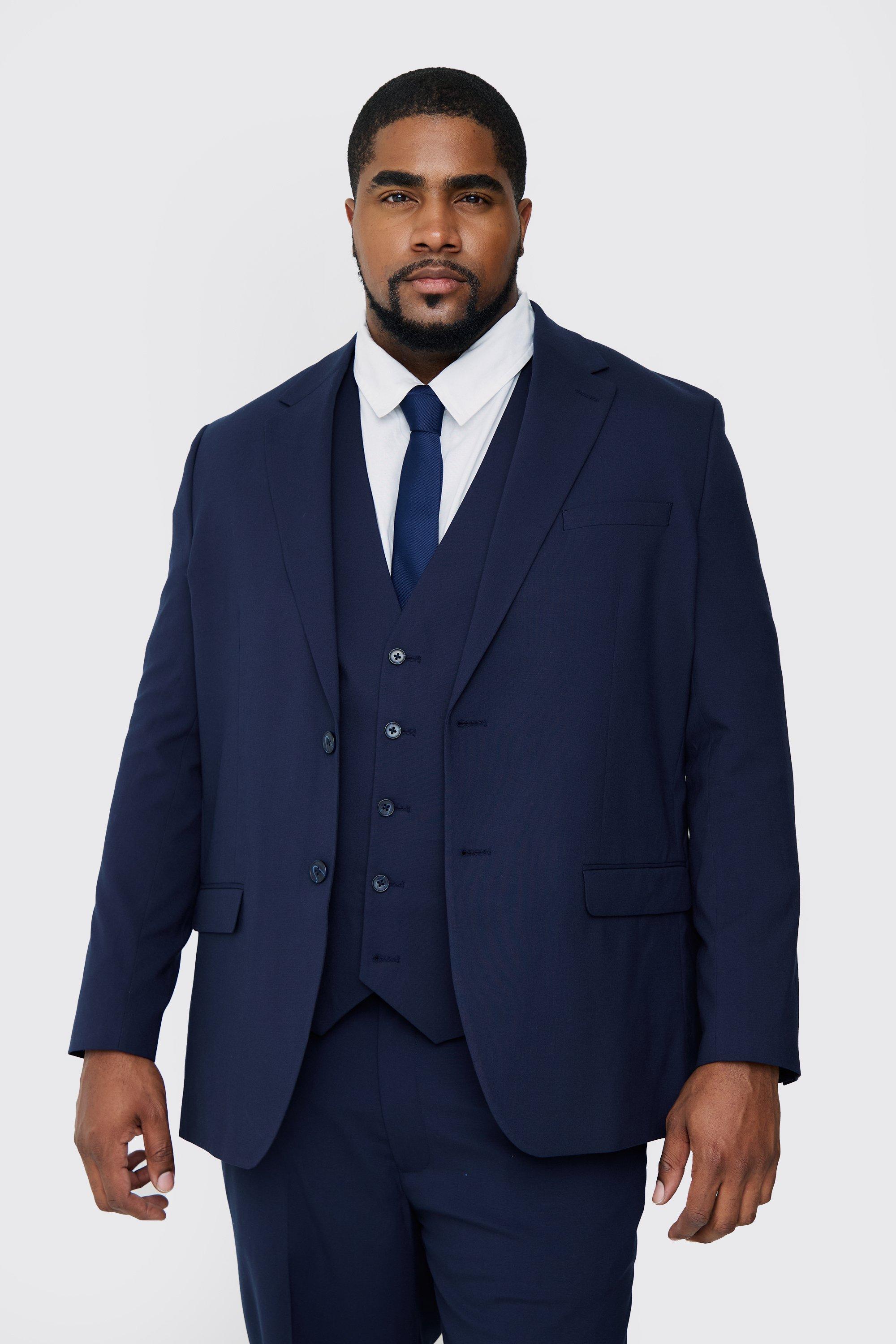 Plus Regular Fit Suit Jacket In Navy