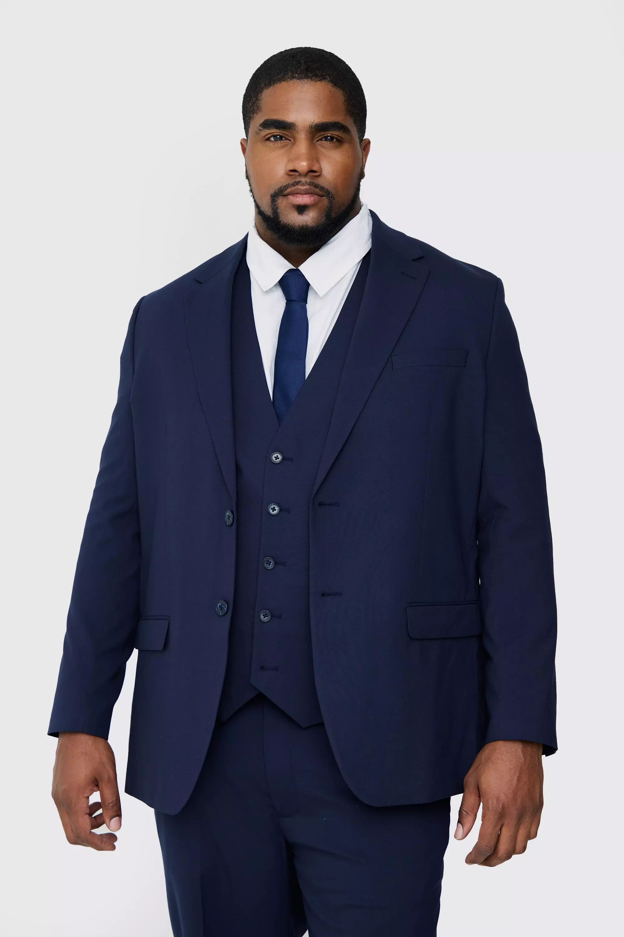 Plus Regular Fit Suit Jacket In Navy Navy