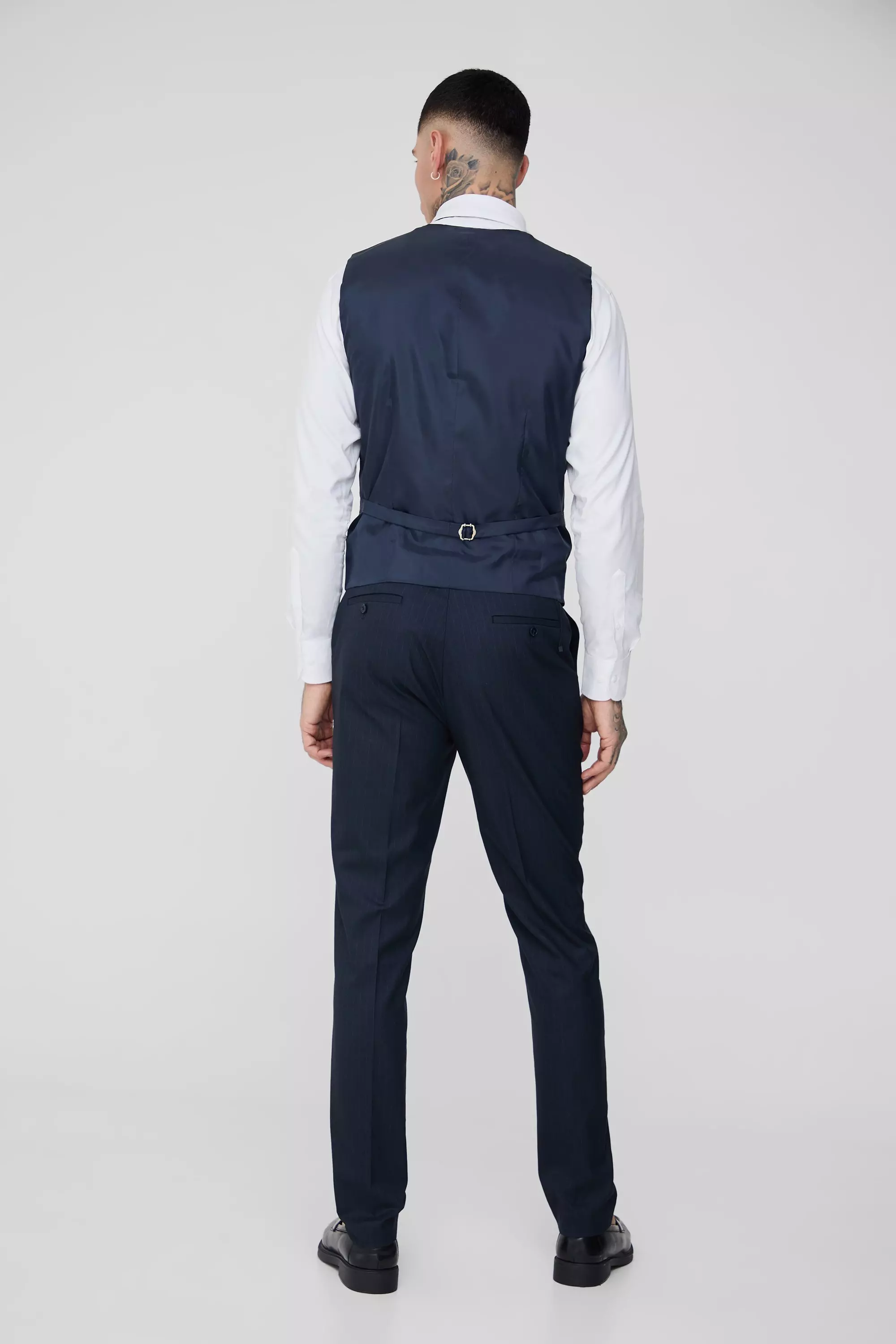 Tall - Gilet sans manches à rayures fines, Navy autre image