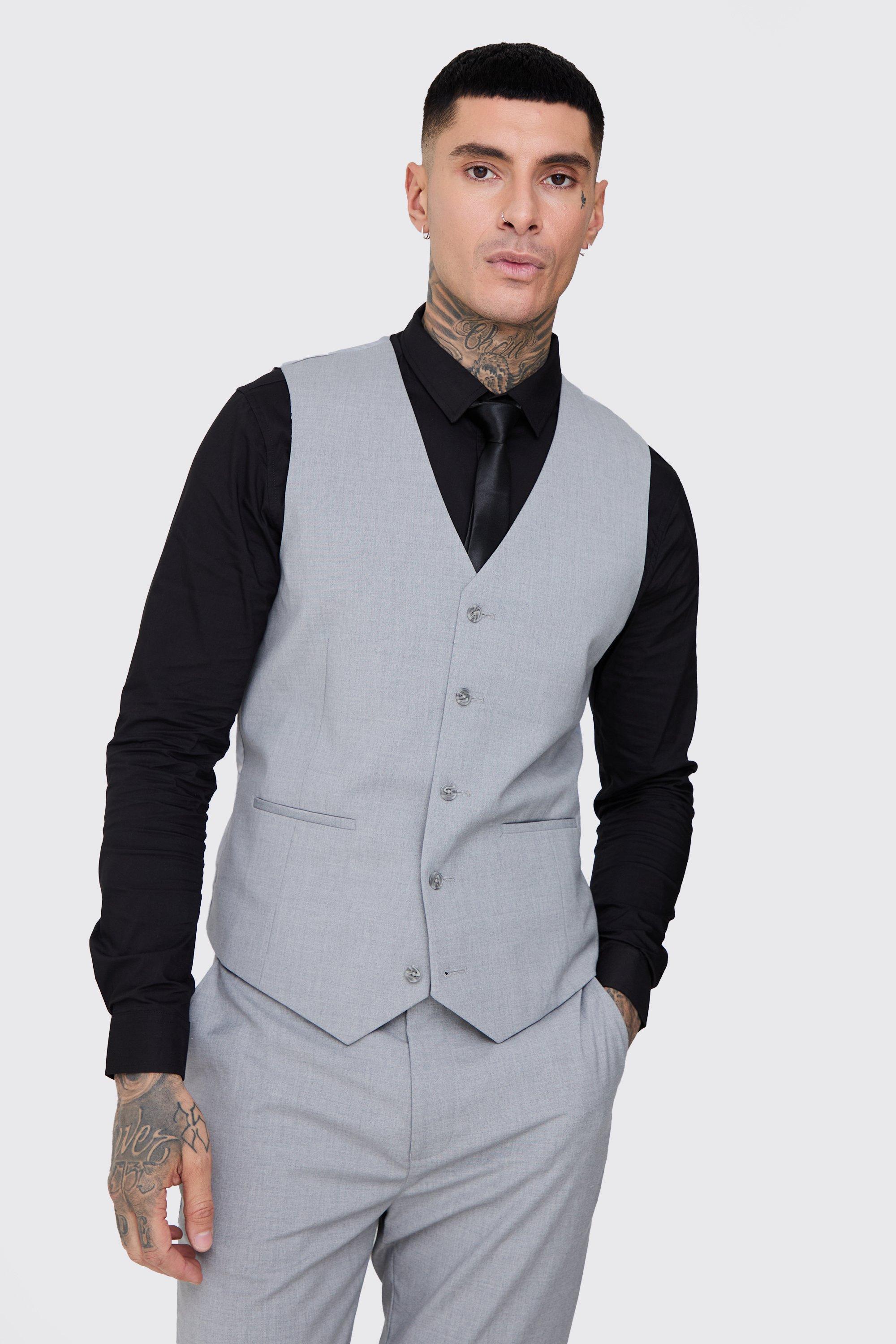 Tall Essential Waistcoat In Grey