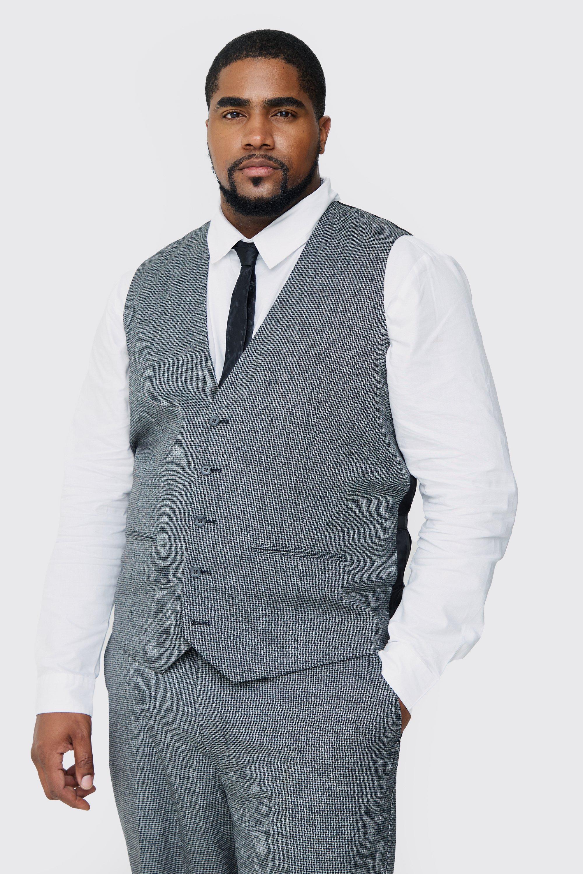 Grey Plus Mini Dogtooth Waistcoat