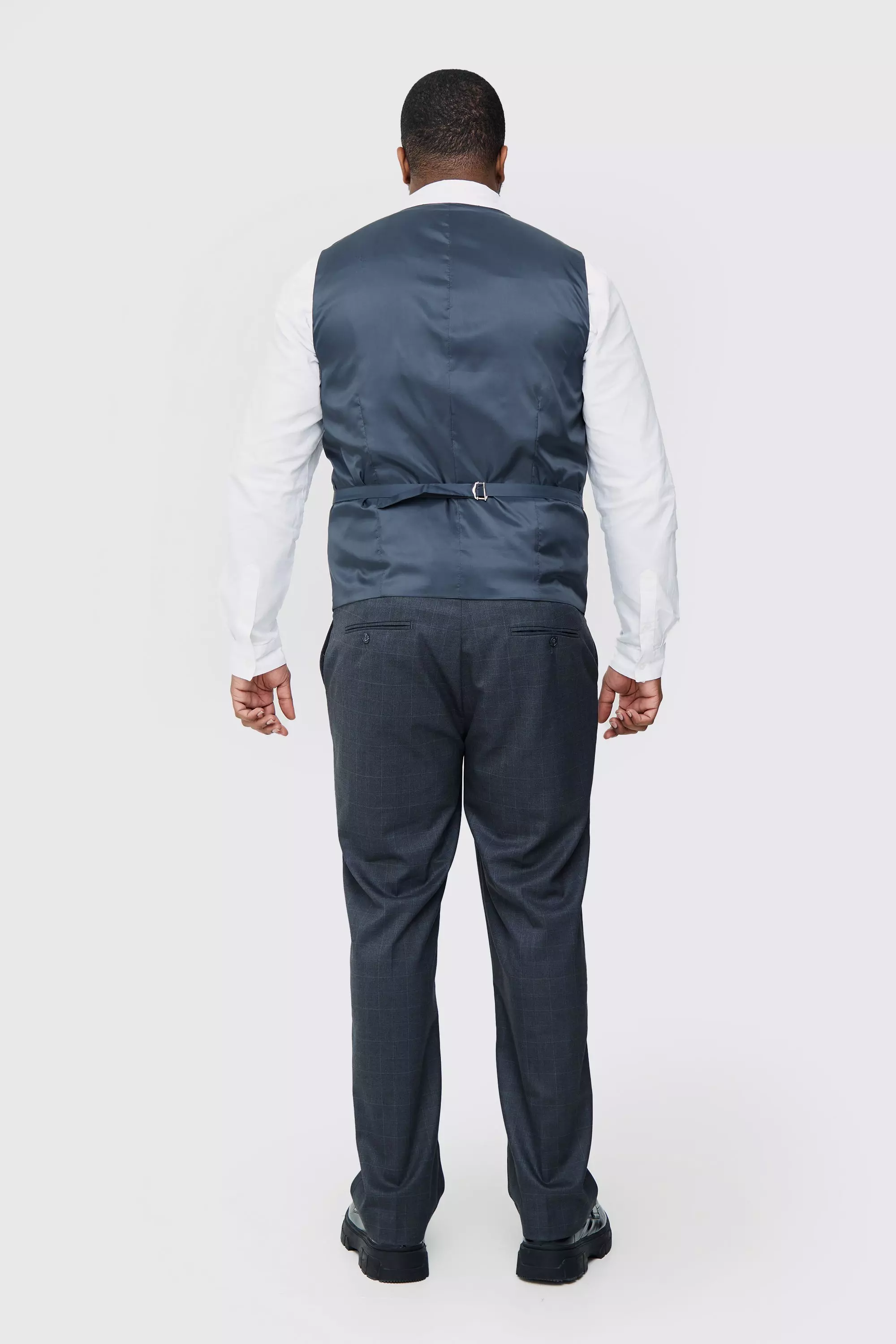 Plus Charcoal Check Waistcoat alternative image