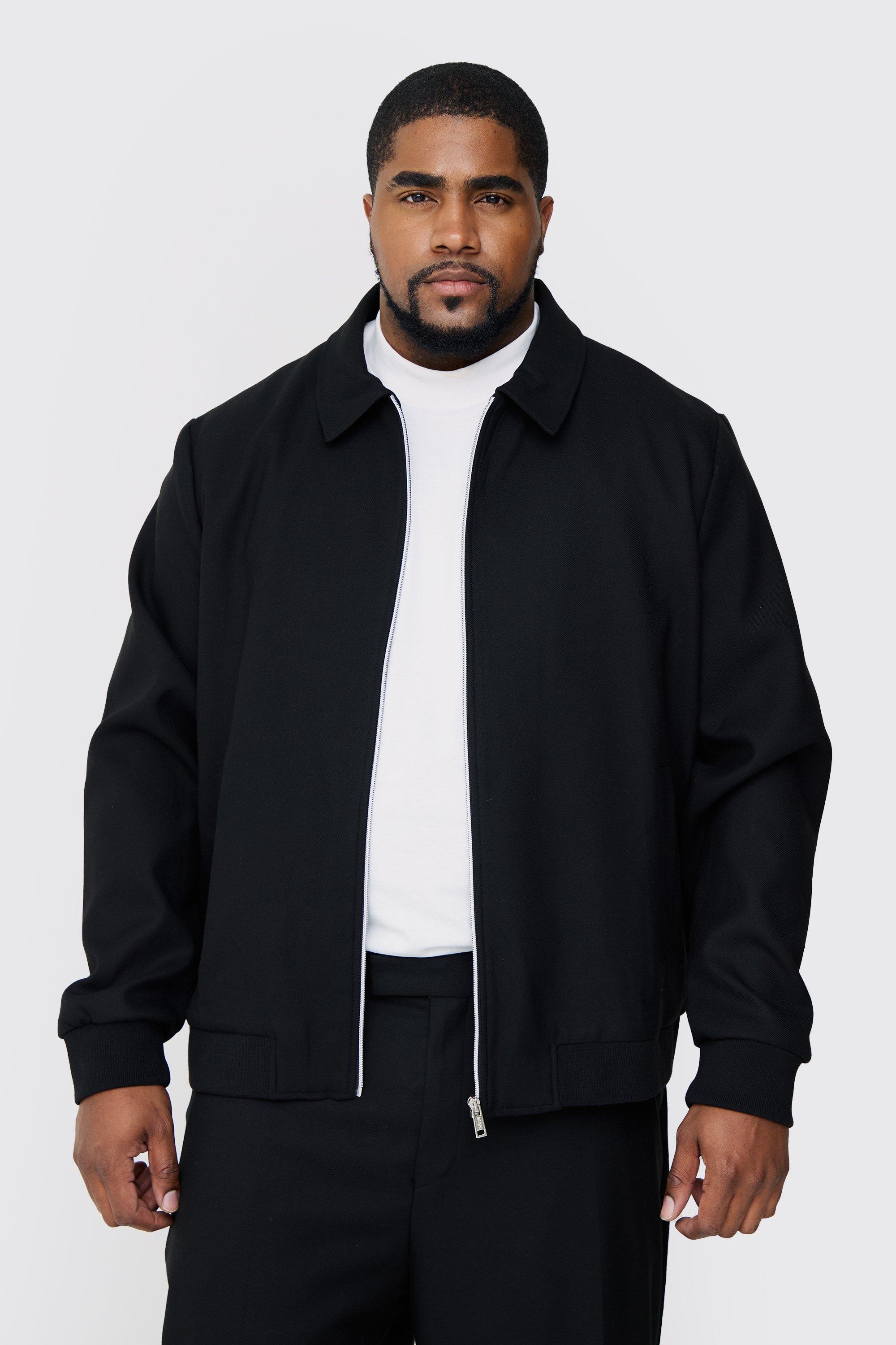 Black Plus Oversized Smart Bomber Jacket