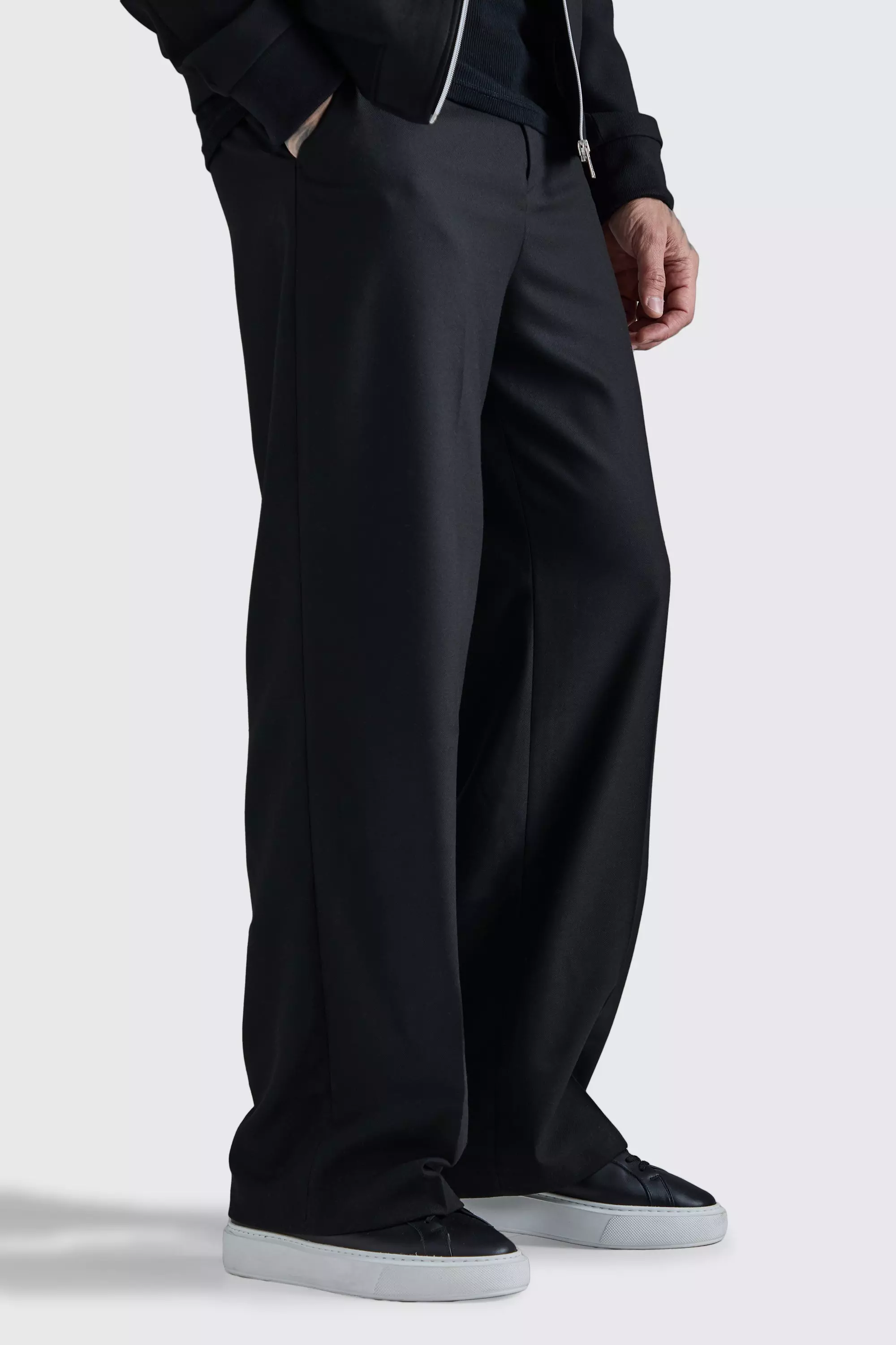 Black Tall Fixed Waist Relaxed Trousers alternative image