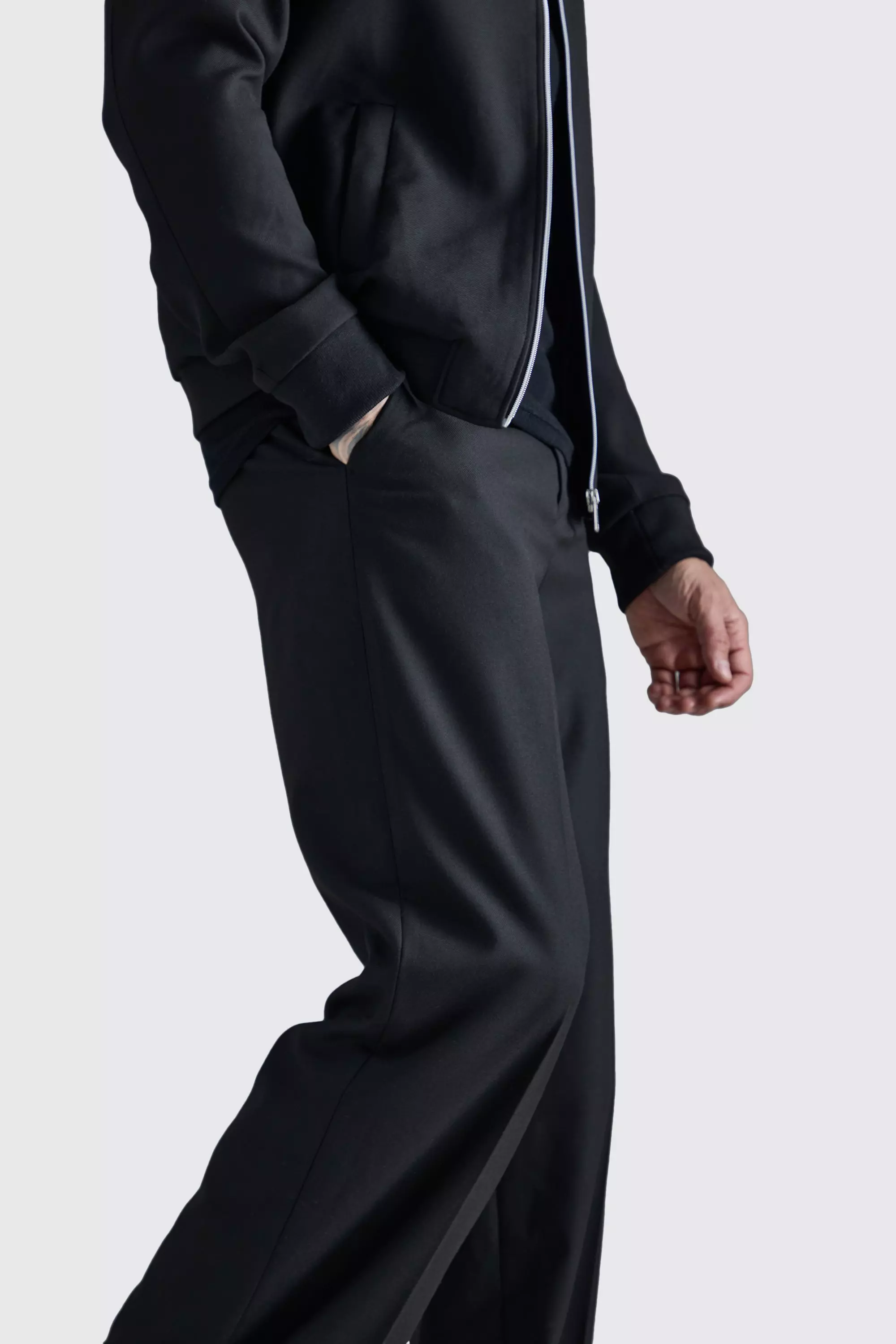 Black Tall Fixed Waist Relaxed Trousers alternative image
