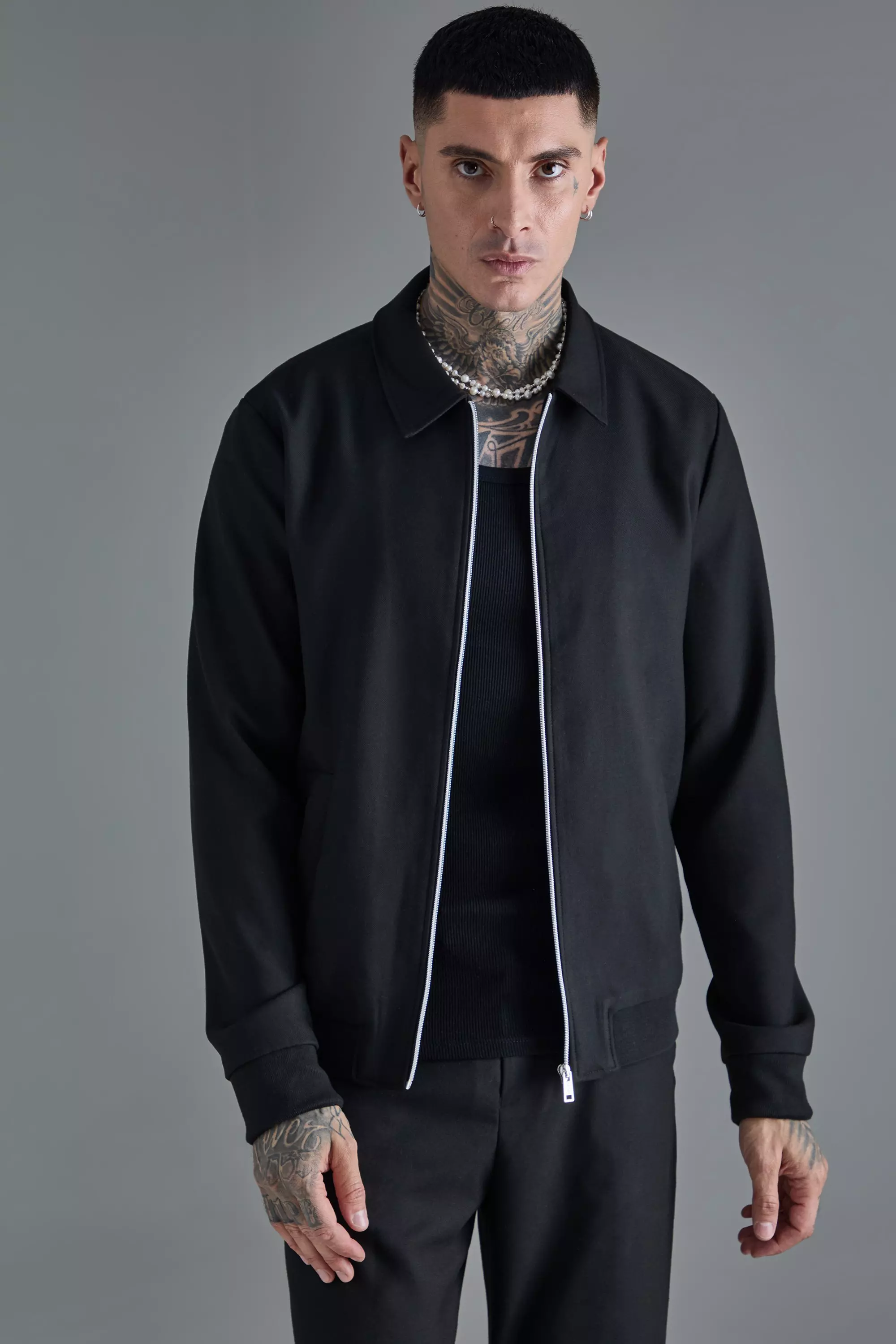 Tall - Bomber oversize habillé à rayures, Black autre image