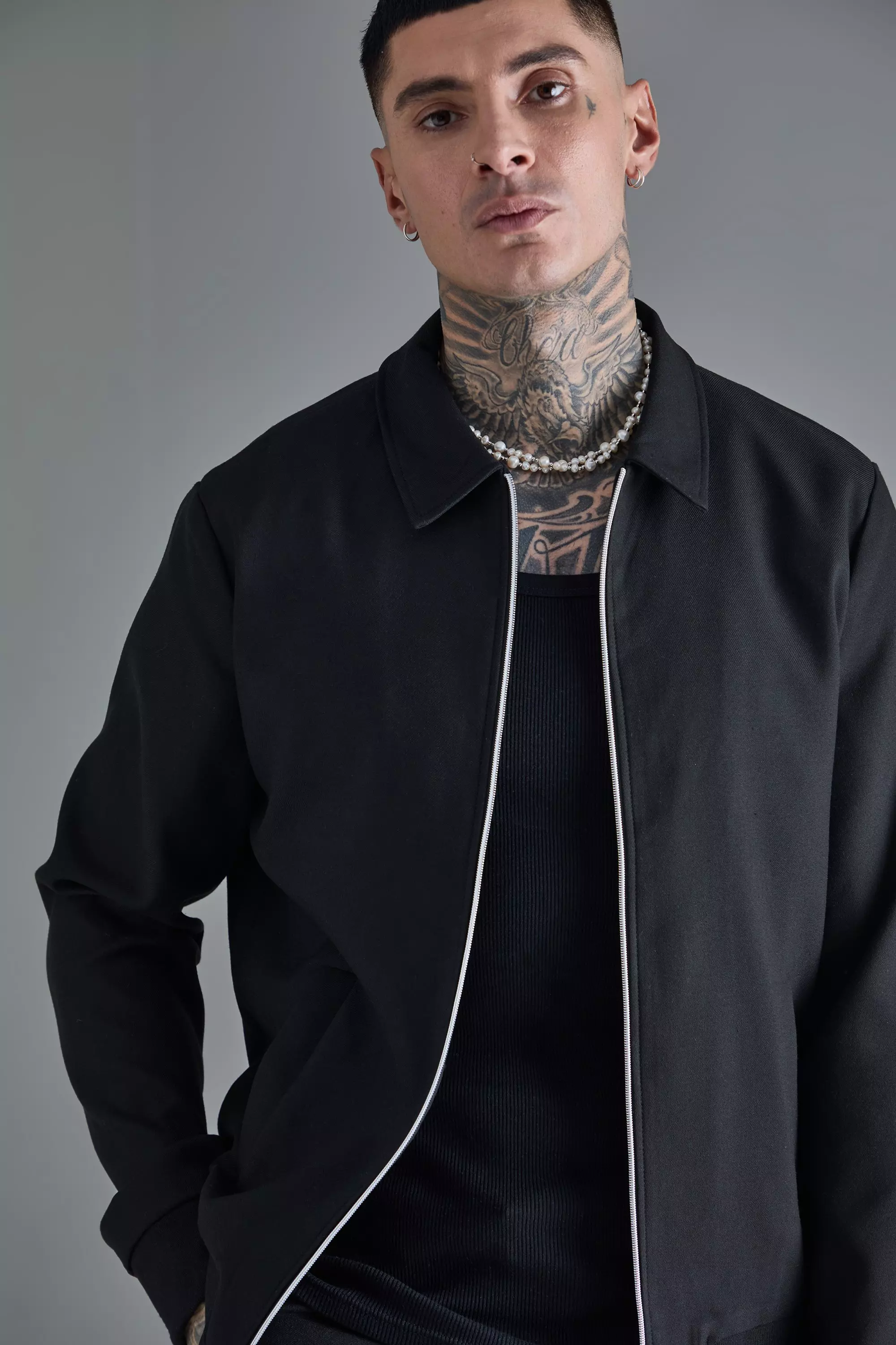 Tall - Bomber oversize habillé à rayures, Black autre image