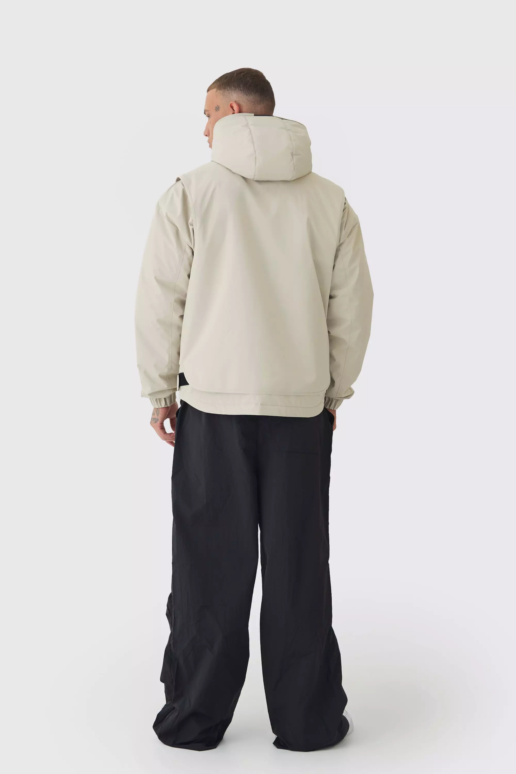 Tall Utility Parka-Jacke mit Kapuze, Stone alternatives Bild