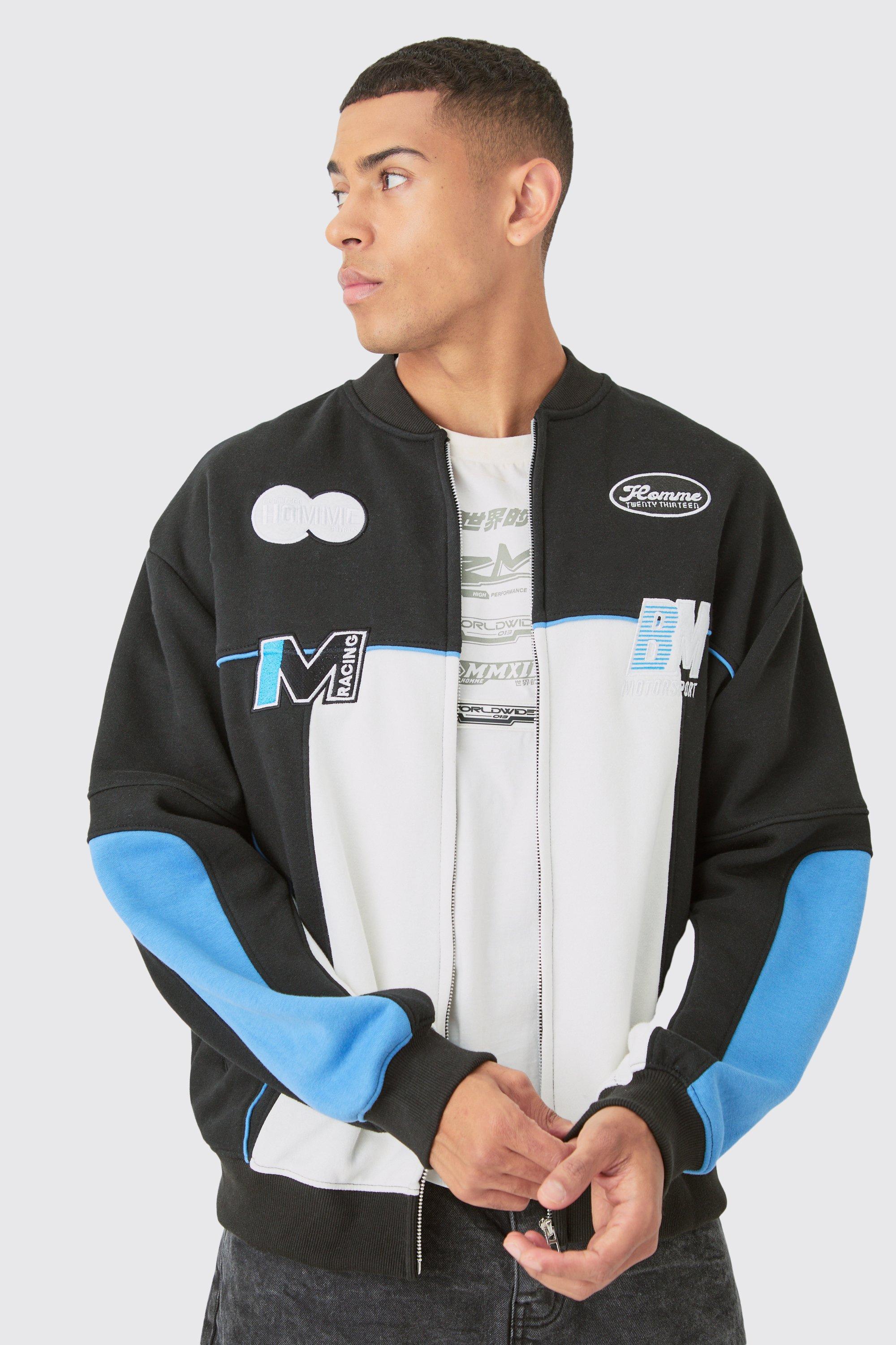 Black jersey bomber jacket best sale