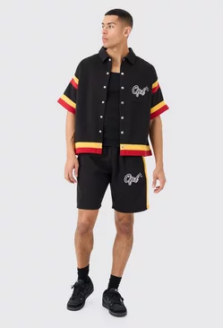 Black Ofcl Baseball Shirt And Shorts Set