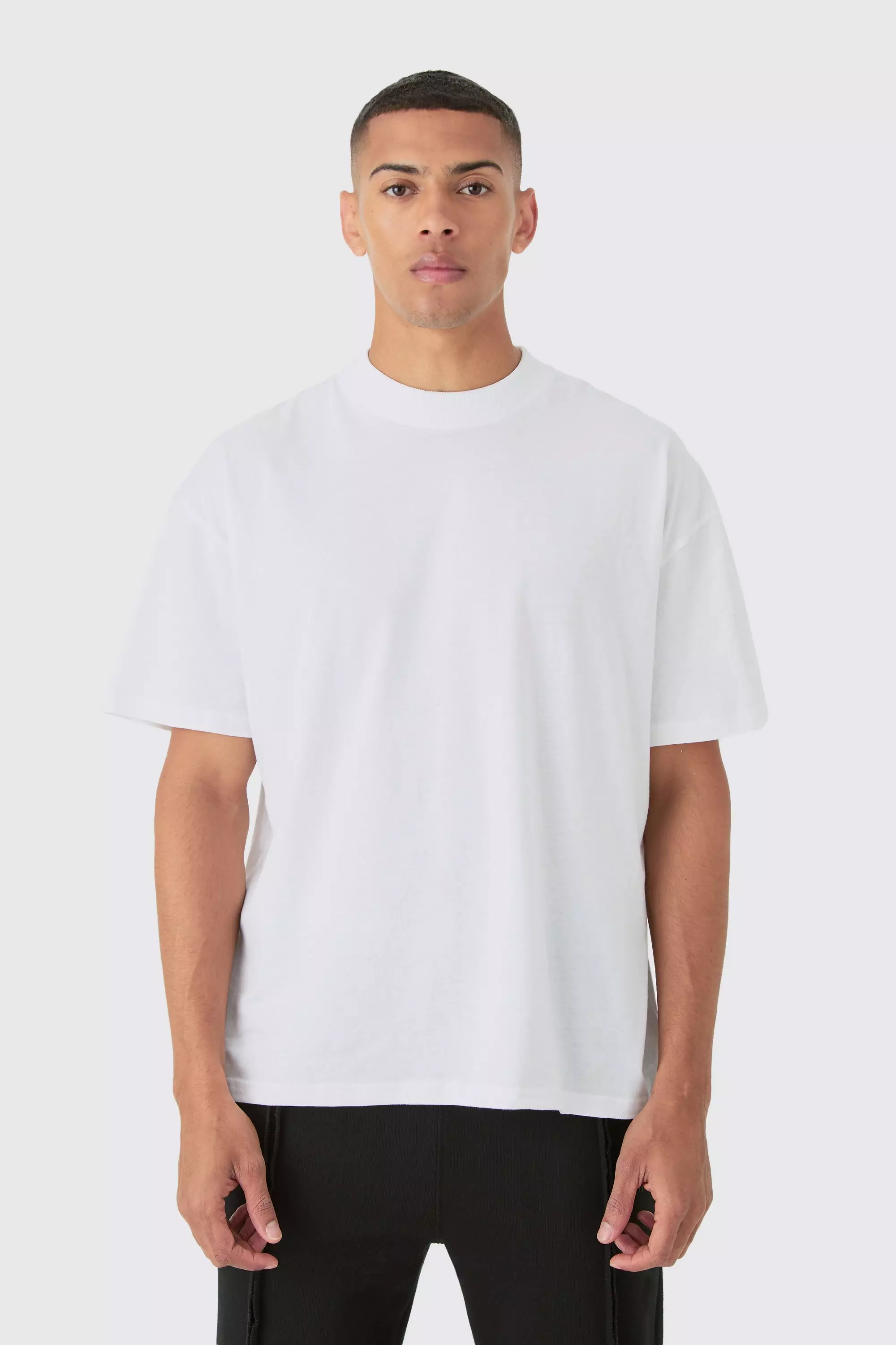 White Oversized Extended Neck T-shirt