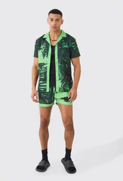 Regular Boarder Shirt & Swim Short Set Green