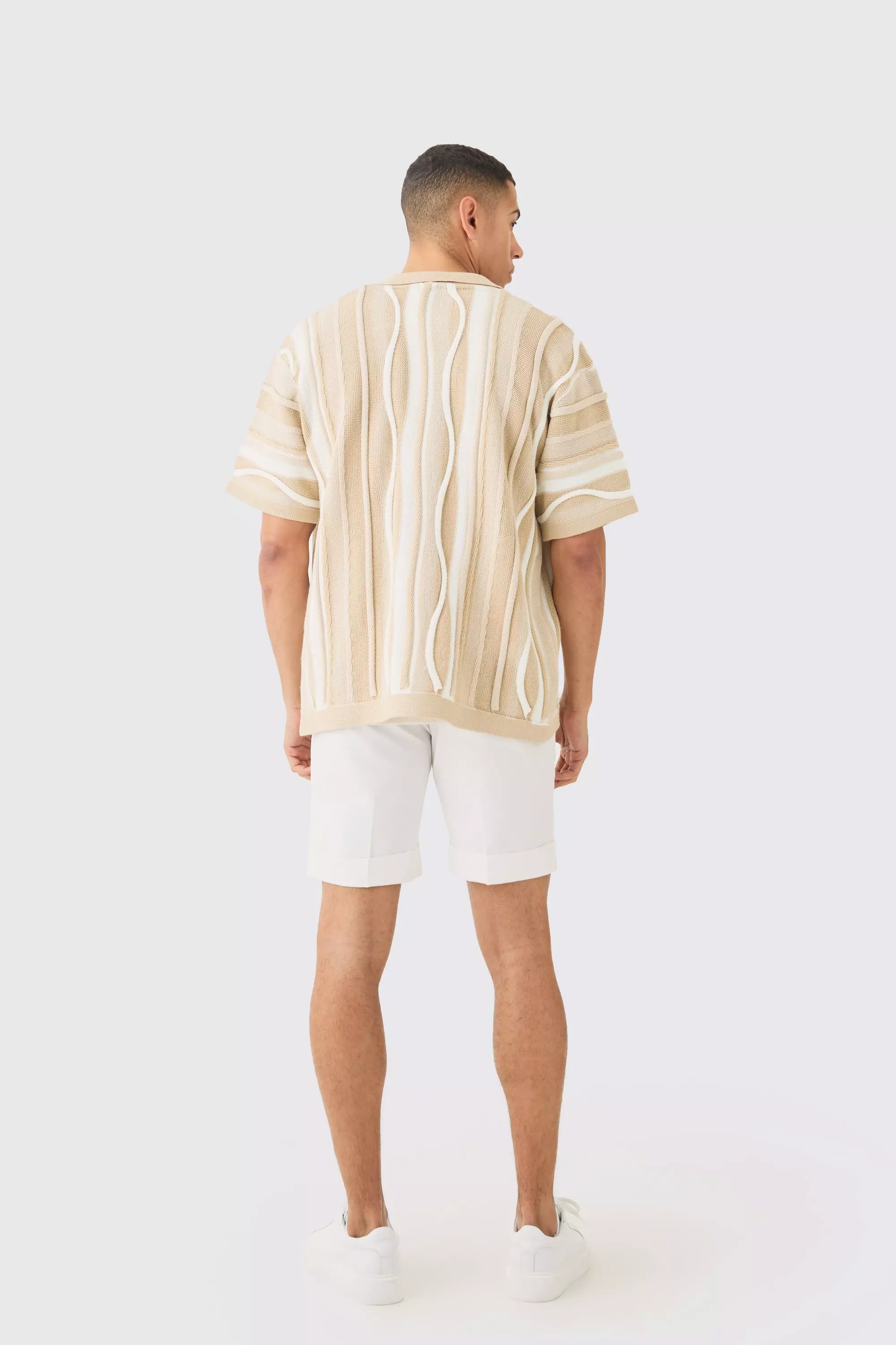 【boohoo】JACQUARD スクエア ニットポロ & ショーツ セット boohoo】JACQUARD スクエア ニットポロ & ショーツ セット