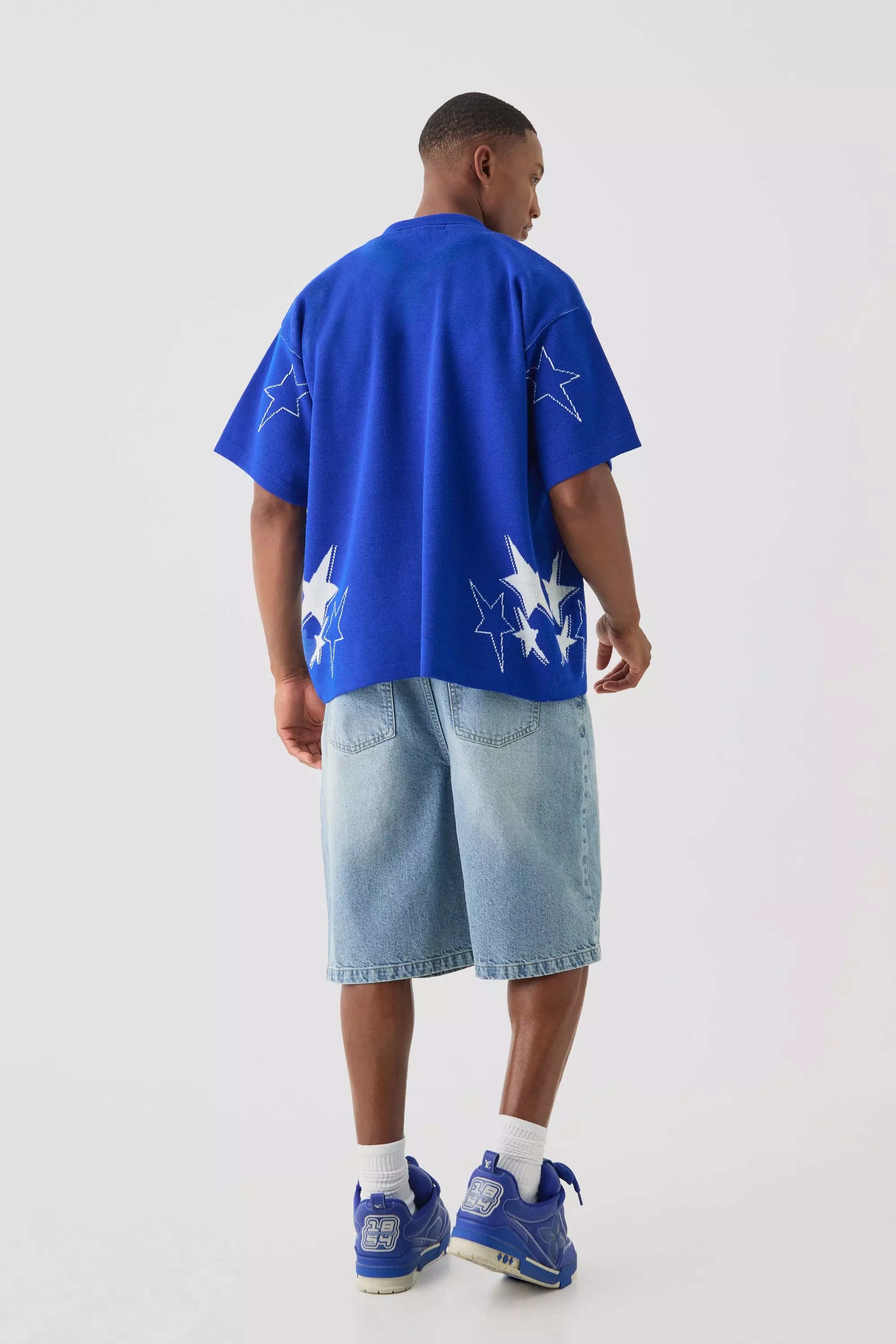 Camicia Da Moto Squadrata In Maglia, Cobalt immagine alternativa