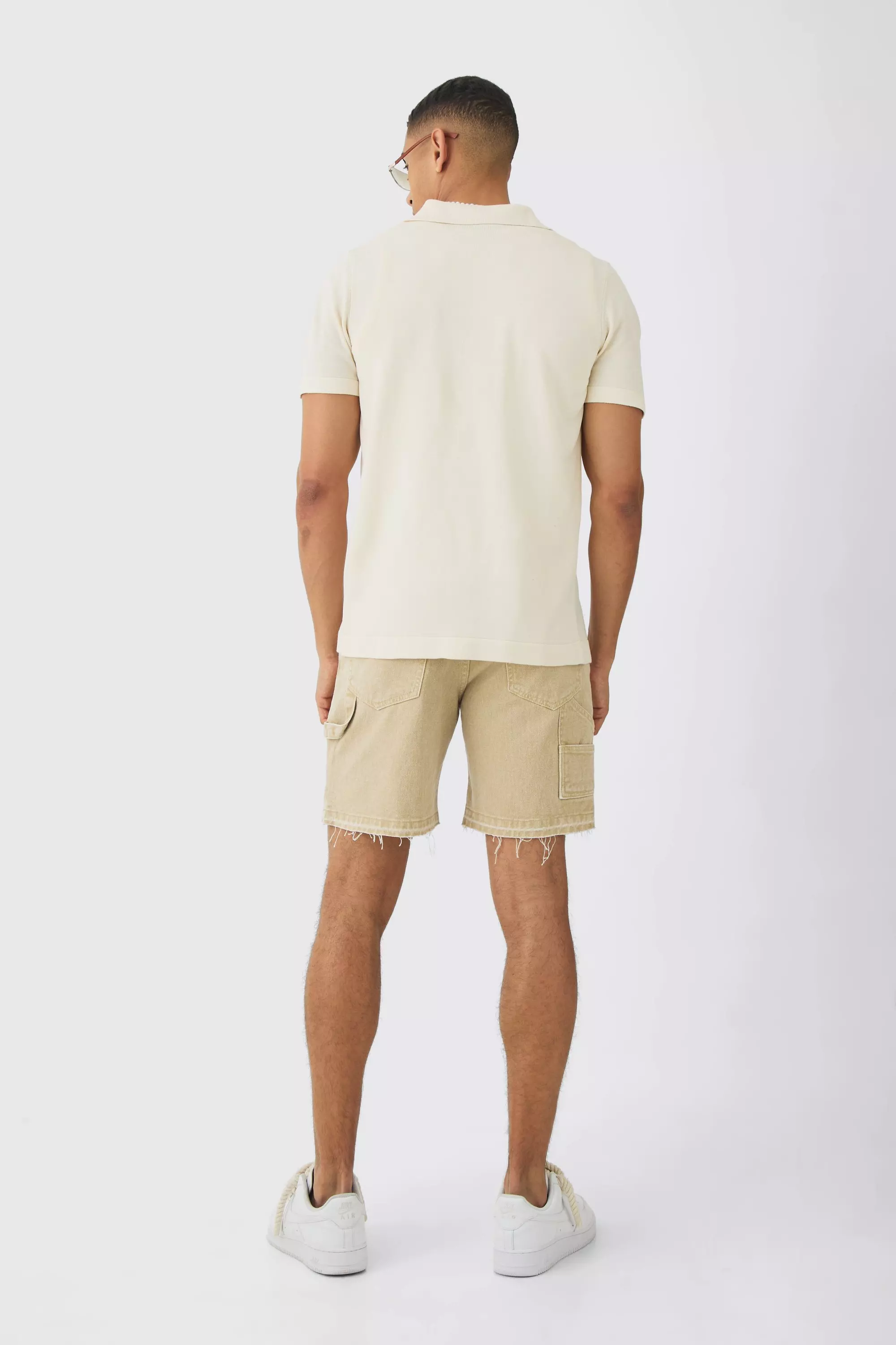 Chemise oversize en maille à broderie, Stone autre image