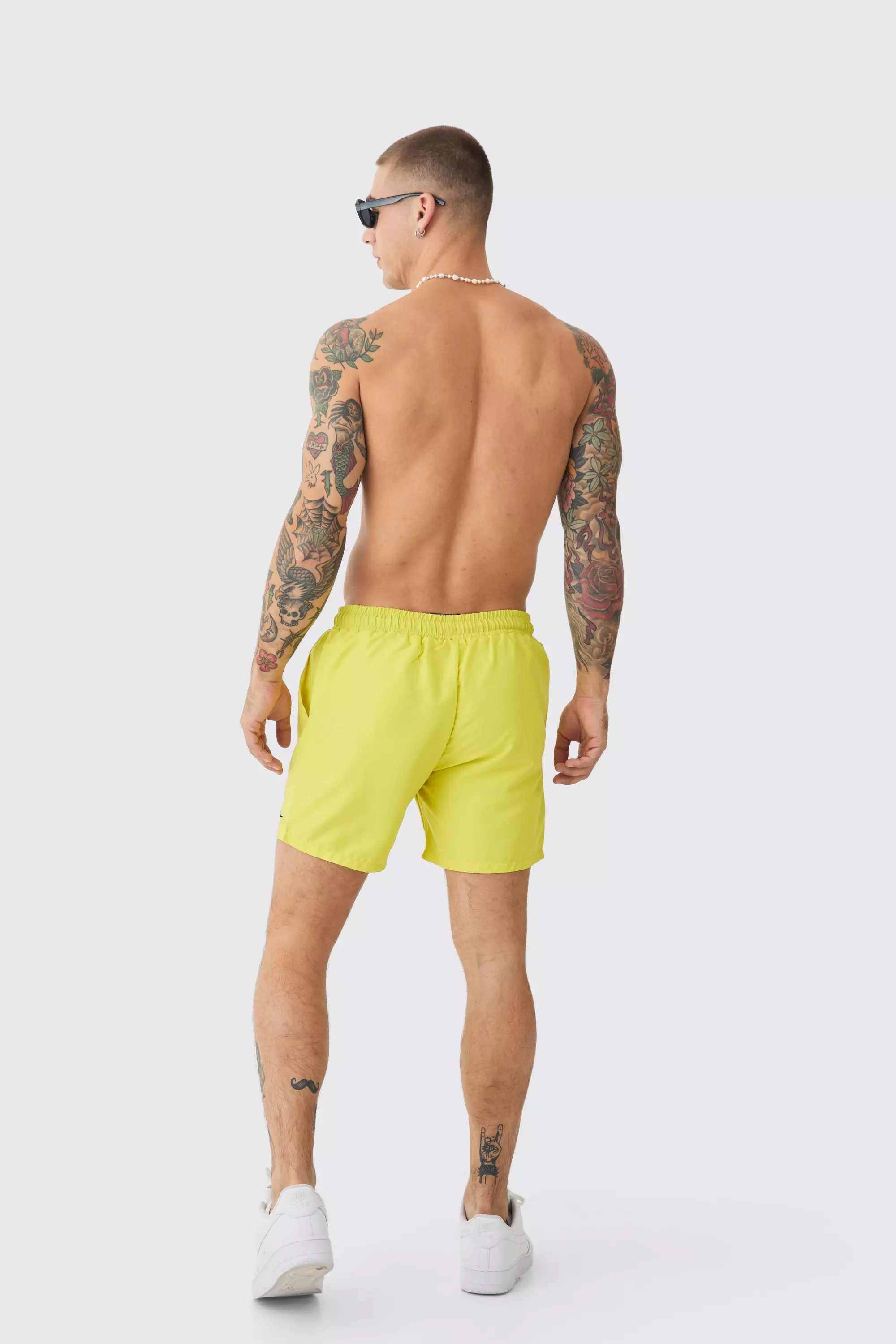 Short de bain mi-long à logo - MAN, Neon-yellow autre image