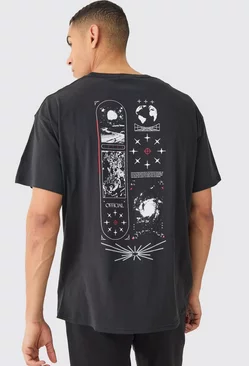 Oversized Space Graphic T-shirt Black