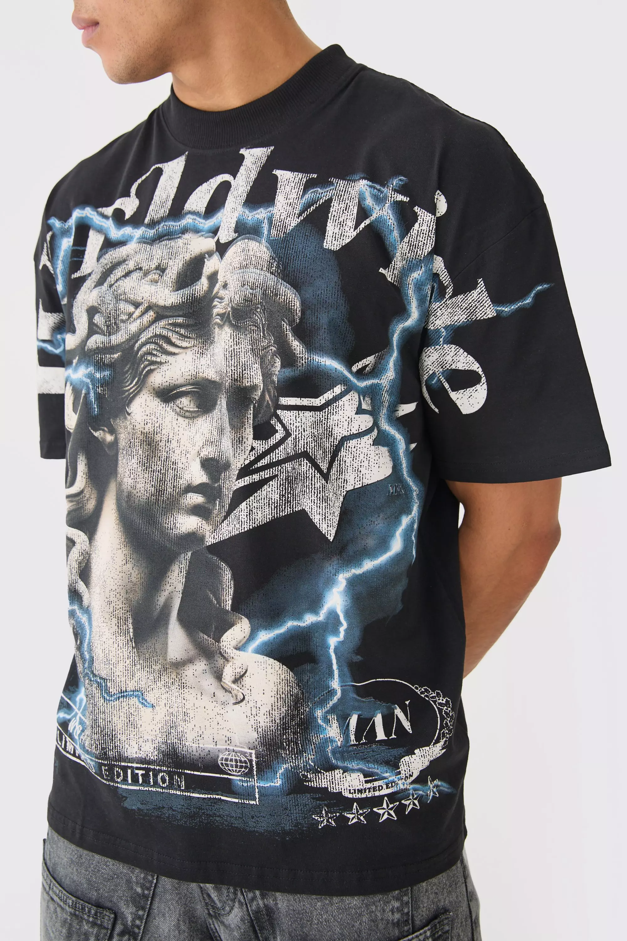 Black Oversized Renaissance Over Seams T-shirt