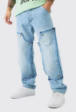 Relaxed Rigid Removable Carpenter Panel Jeans In Light Blue Light blue