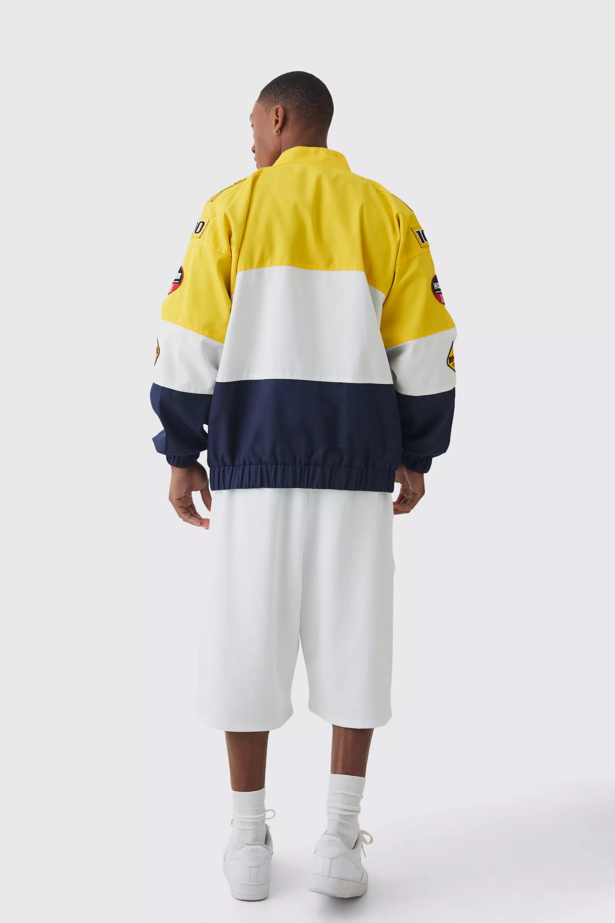 Oversize Homme Twill Moto-Jacke in Gelb, Yellow alternatives Bild