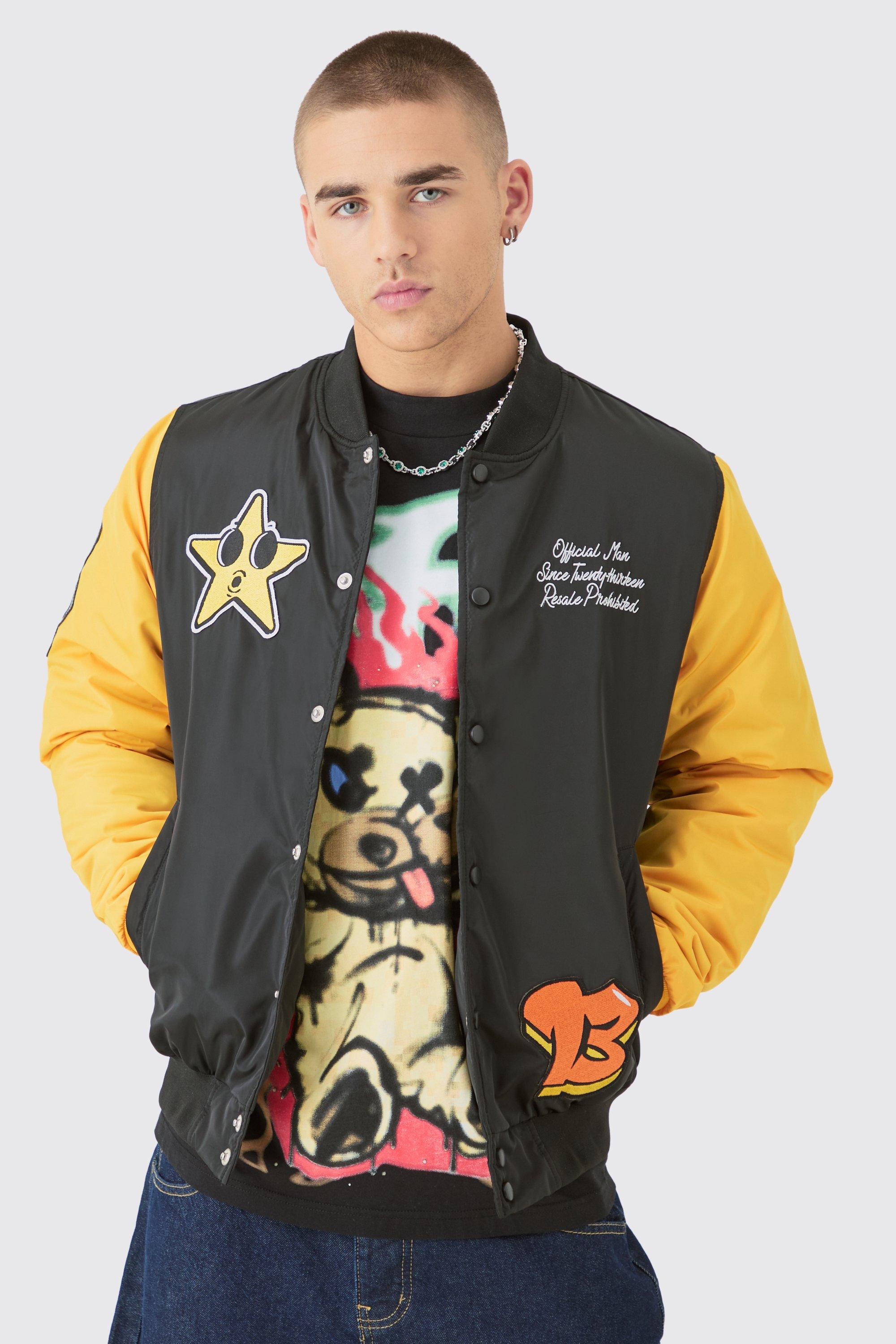 Embroidered varsity jacket