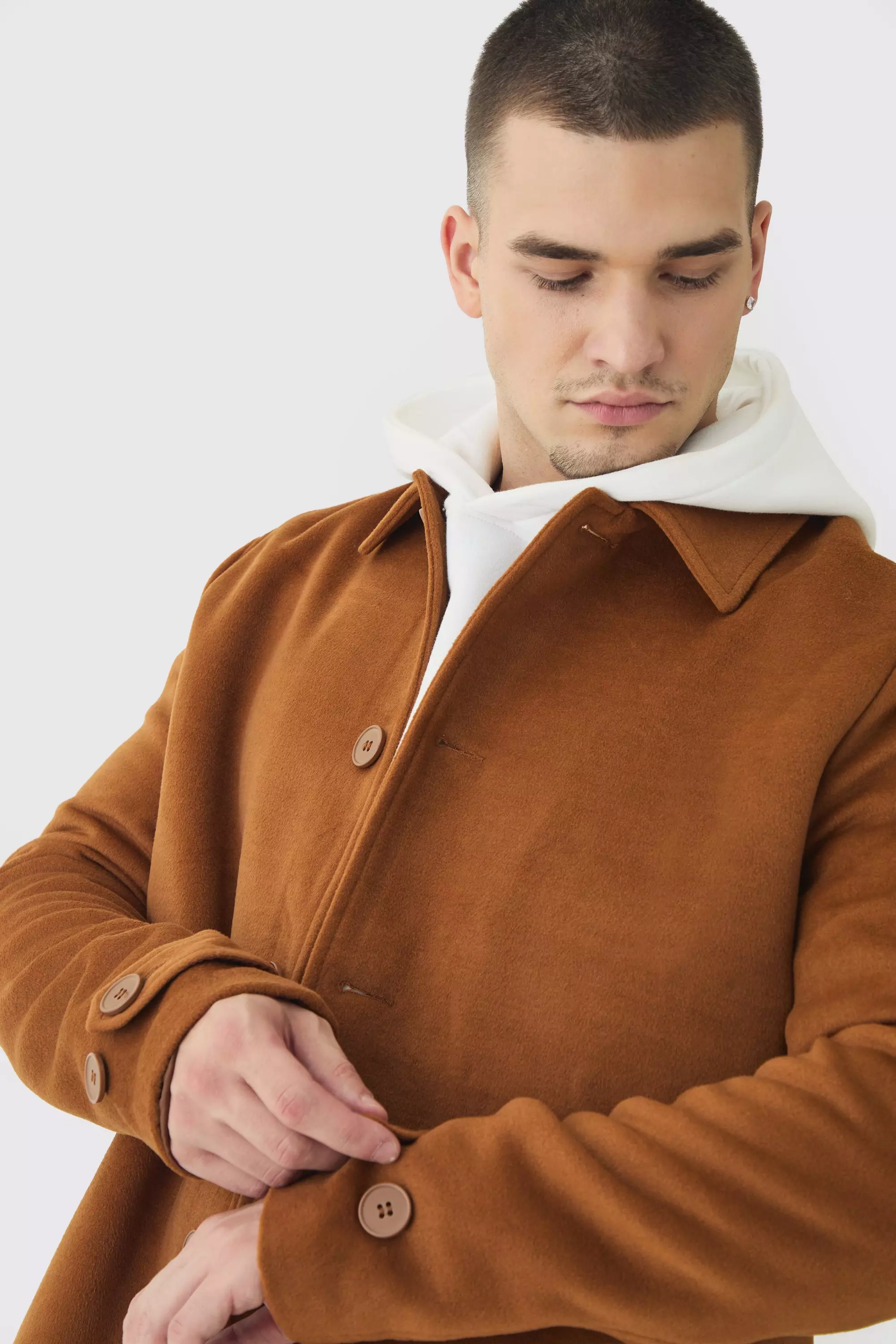 Tall - Manteau droit sans manches, Tan autre image