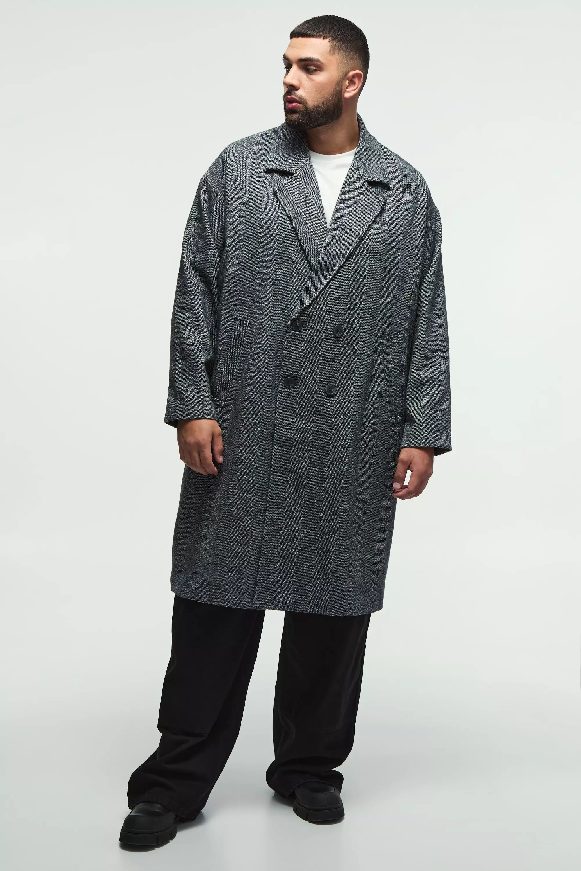 Grande taille - Manteau oversize à chevrons, Grey autre image