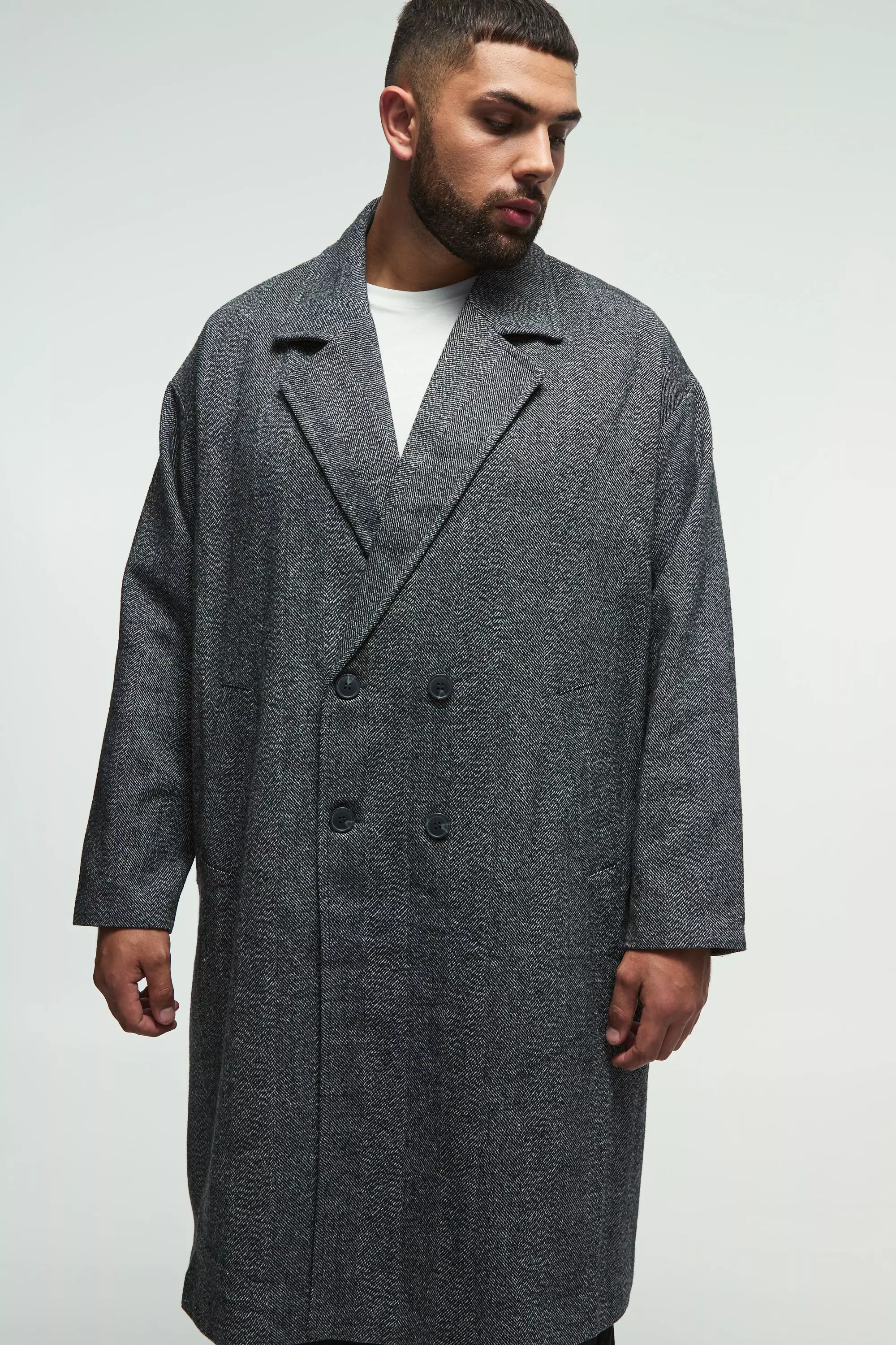 Grande taille - Manteau oversize à chevrons, Grey autre image