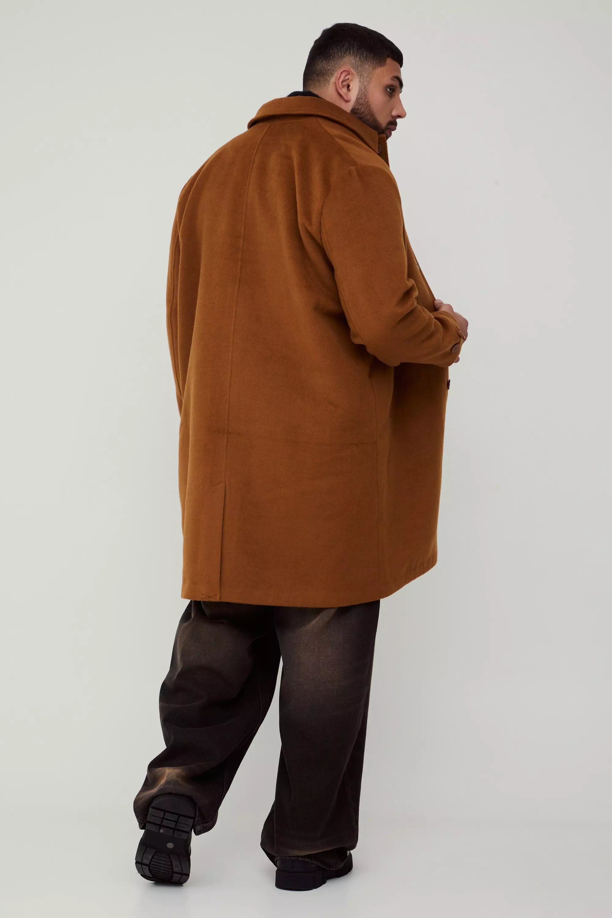 Grande taille - Manteau droit en fauve, Tan autre image