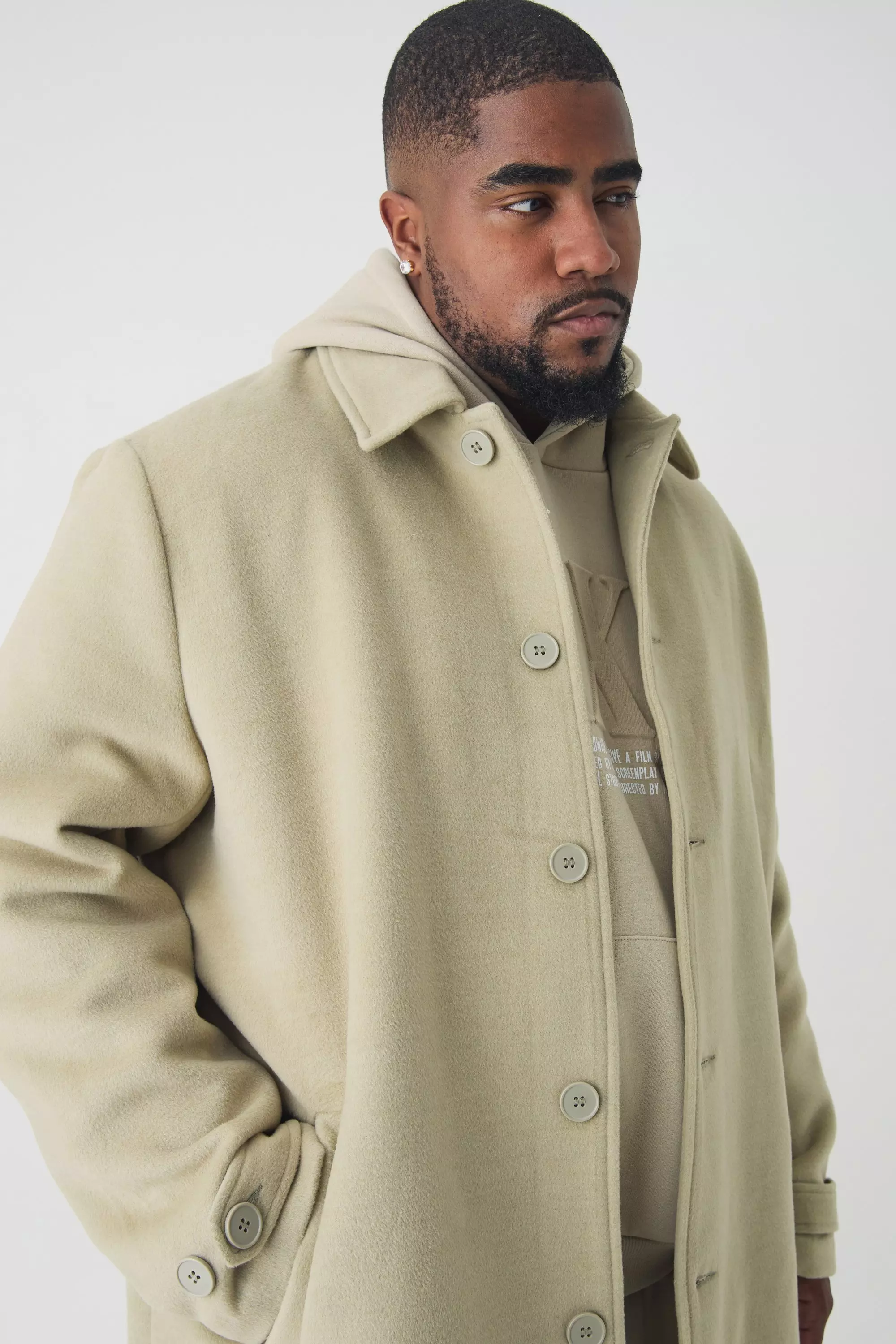 Grande taille - Manteau droit en sauge, Sage autre image