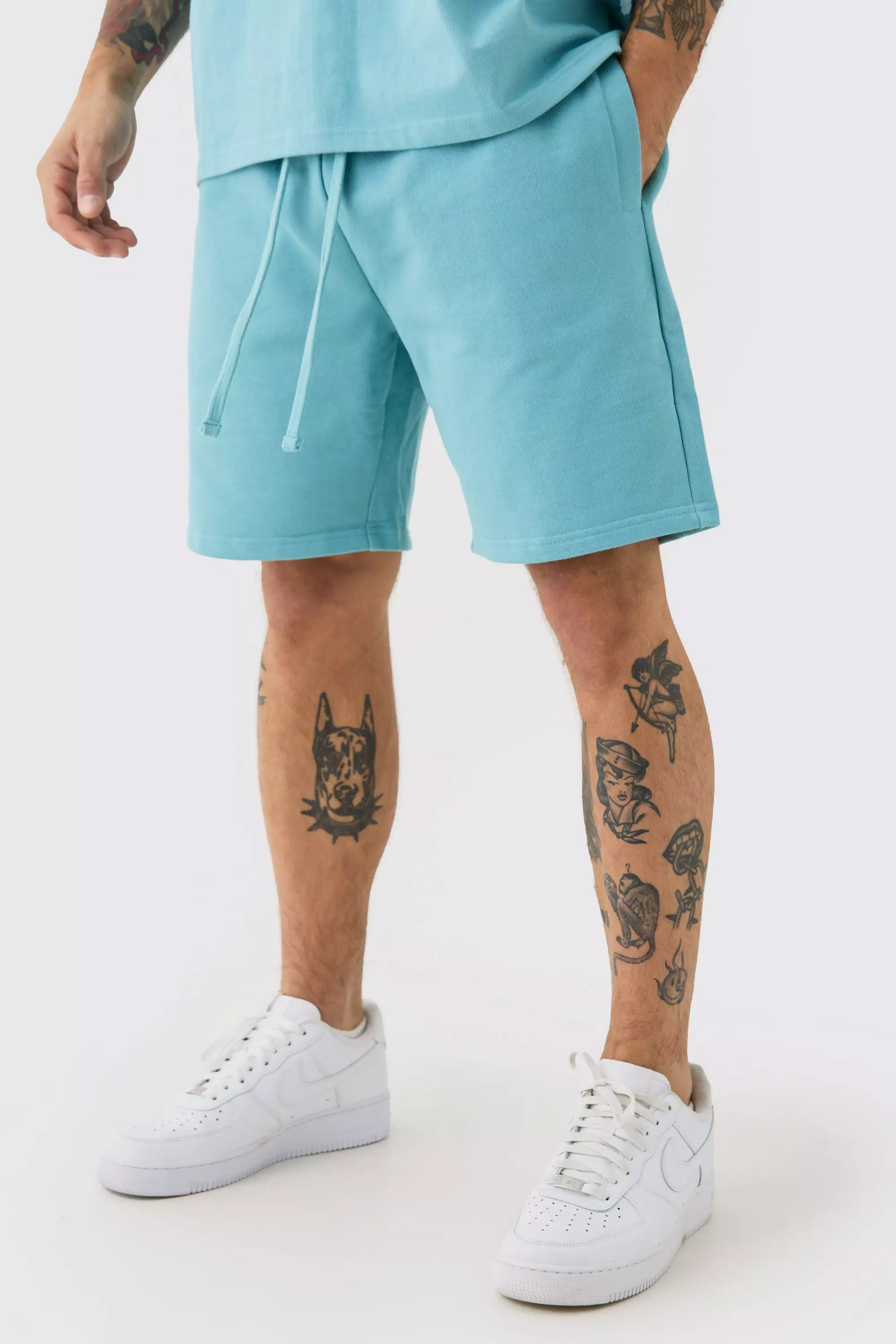 Relaxed Super Heavyweight Jersey Short Dusty blue