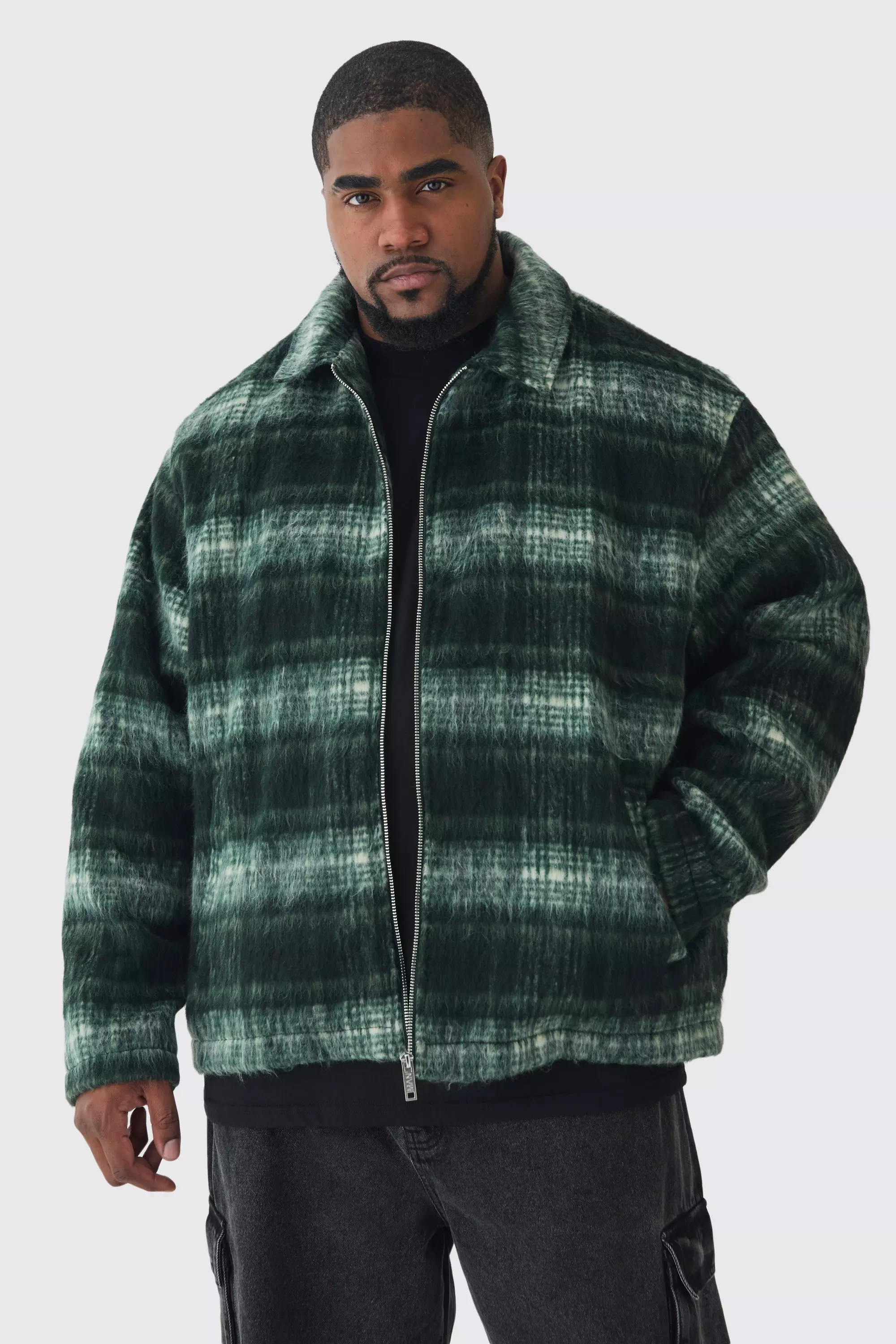 Grande taille - Veste Harrington à carreaux, Green autre image