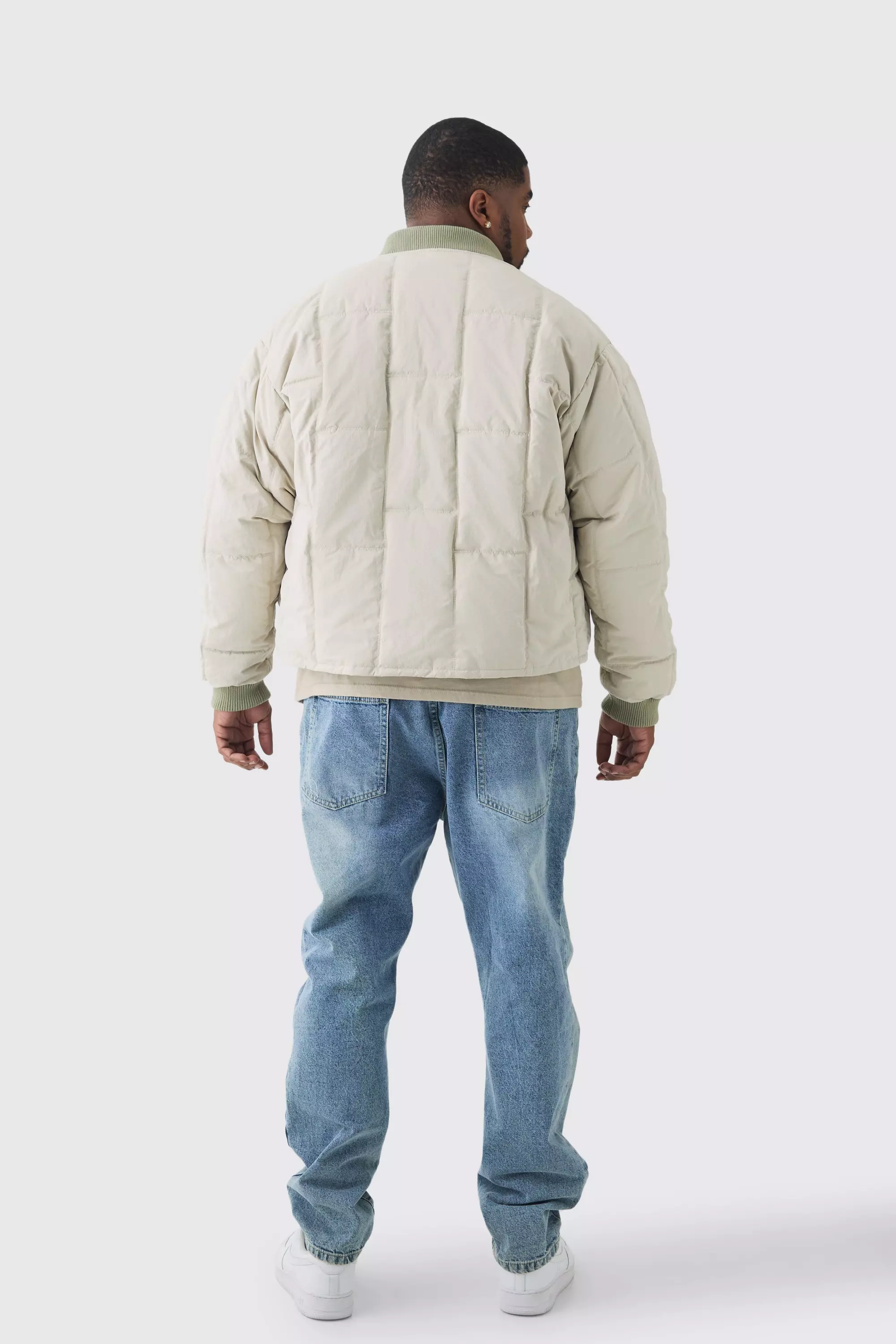 Plus kastige gesteppte Bomberjacke, Stone alternatives Bild
