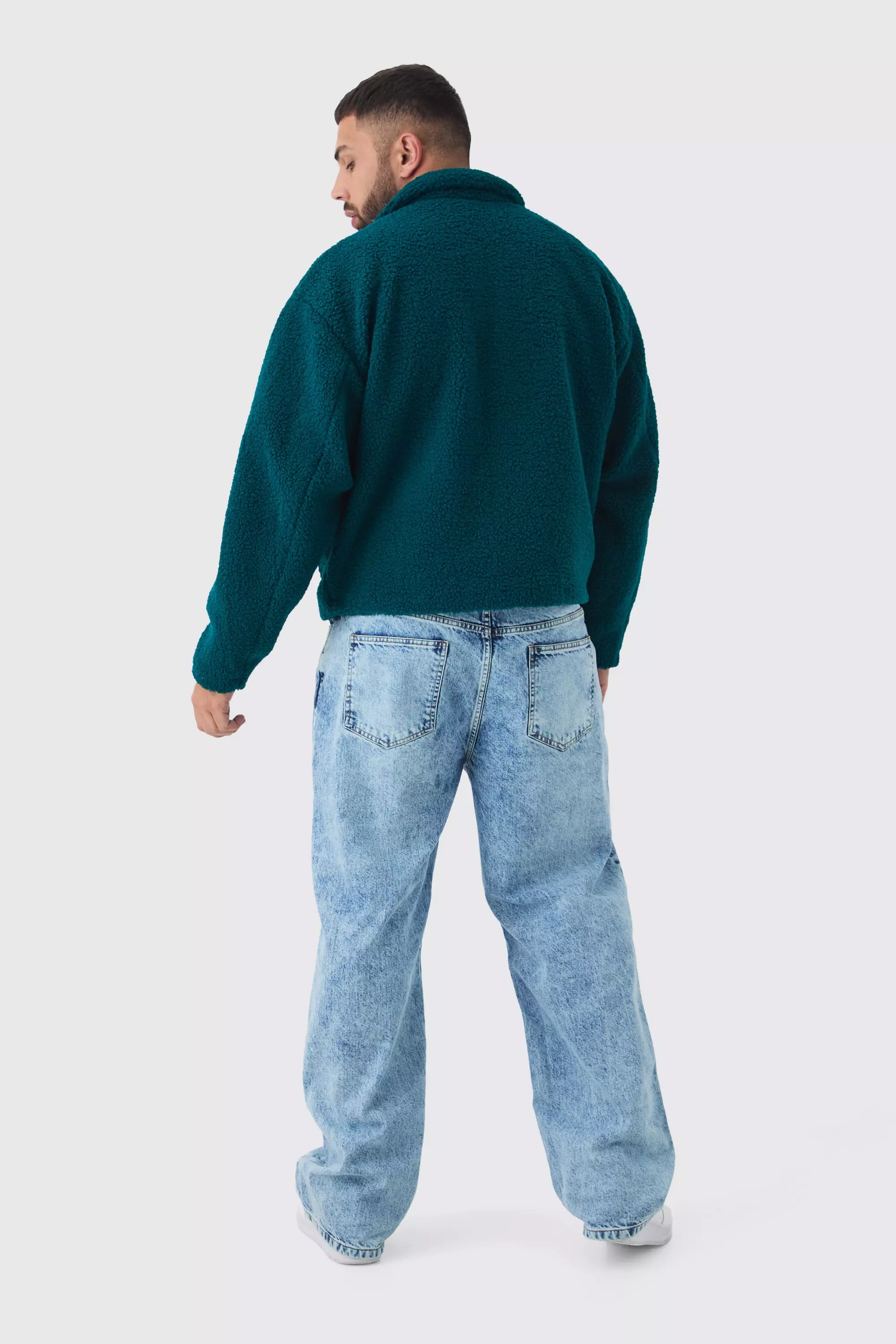 Teal Plus Nepwollen Nepwollen Harrington Jas alternatieve afbeelding
