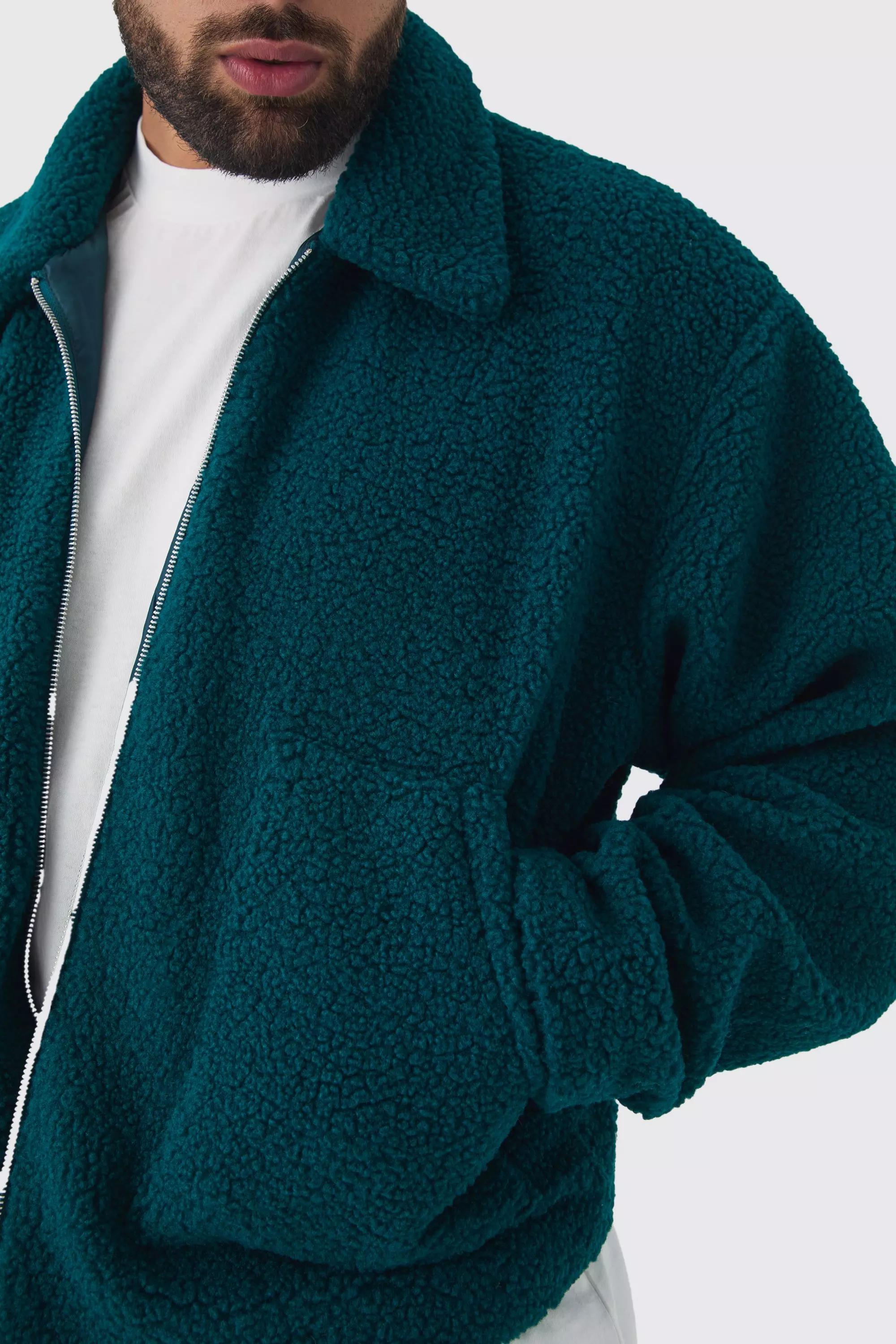 Teal Plus Nepwollen Nepwollen Harrington Jas alternatieve afbeelding