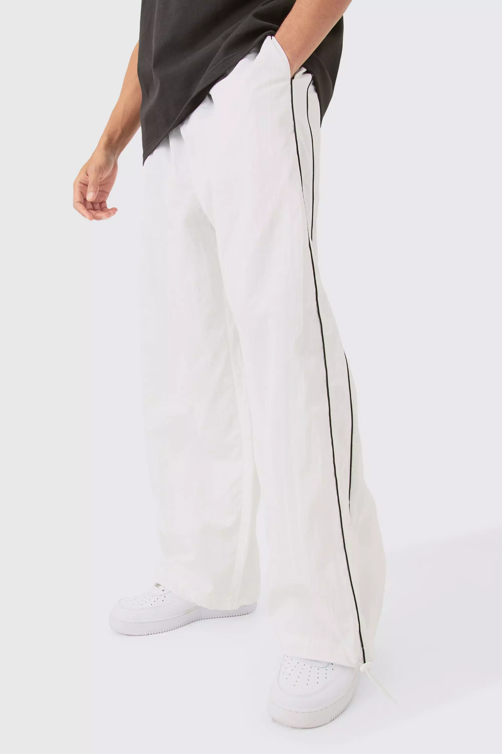 Elastic Waist Ofcl Parachute Track Pants White