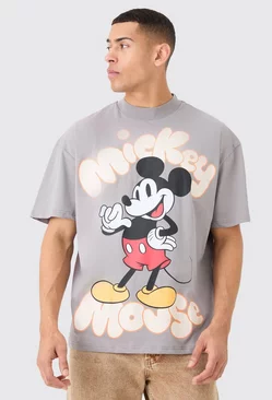 Oversized Mickey Mouse License T-shirt Charcoal