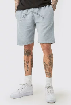 Tall Oversized Hearbreakers Shorts In Grey Grey