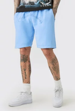 Tall Oversized Hearbreakers Shorts In Blue Blue