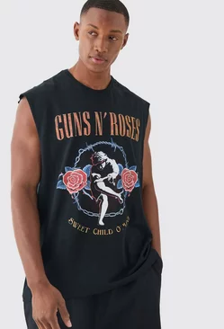 Oversized Guns N Roses License Tank Black