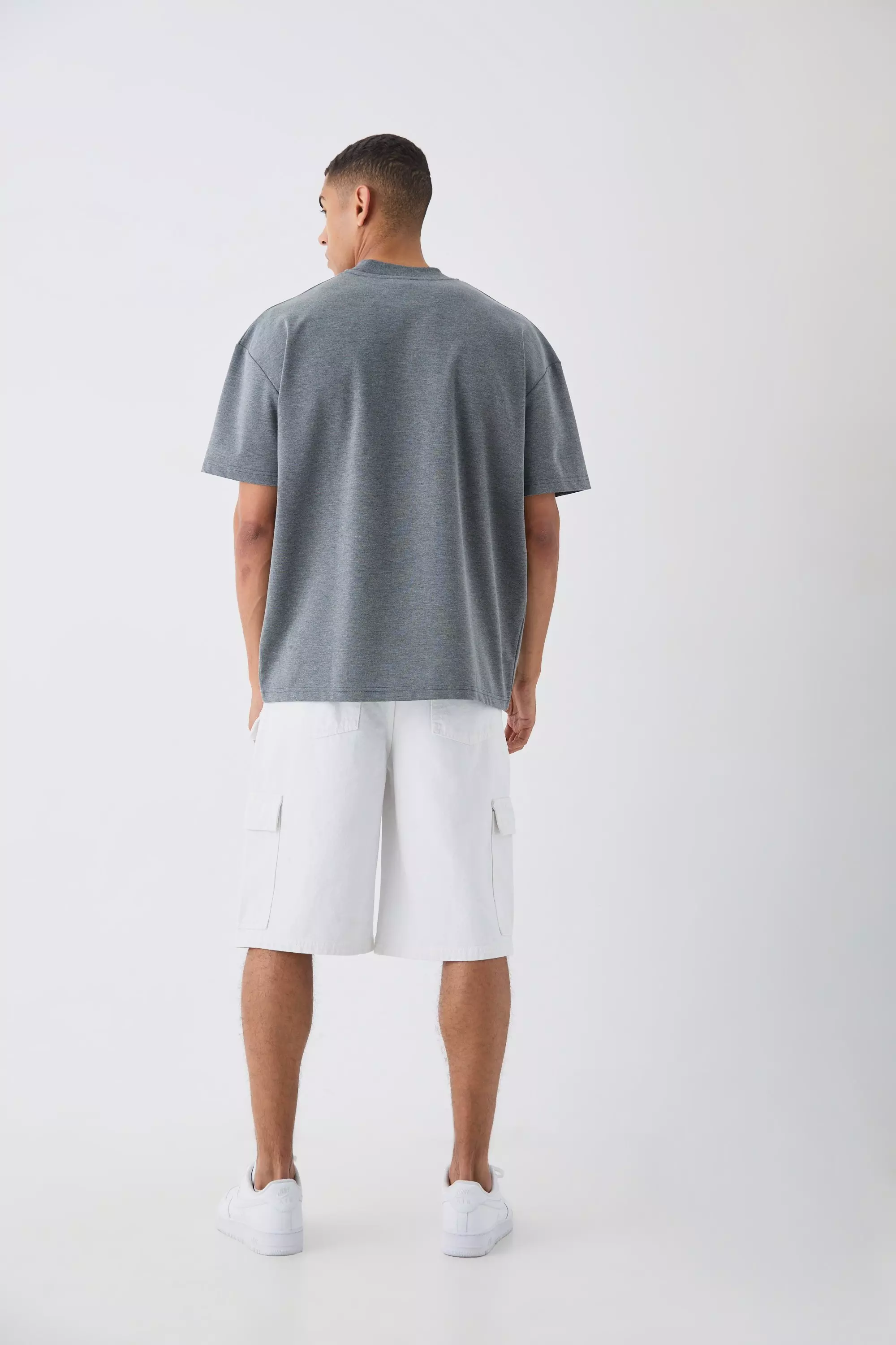 T-shirt épais oversize imprimé, Grey autre image
