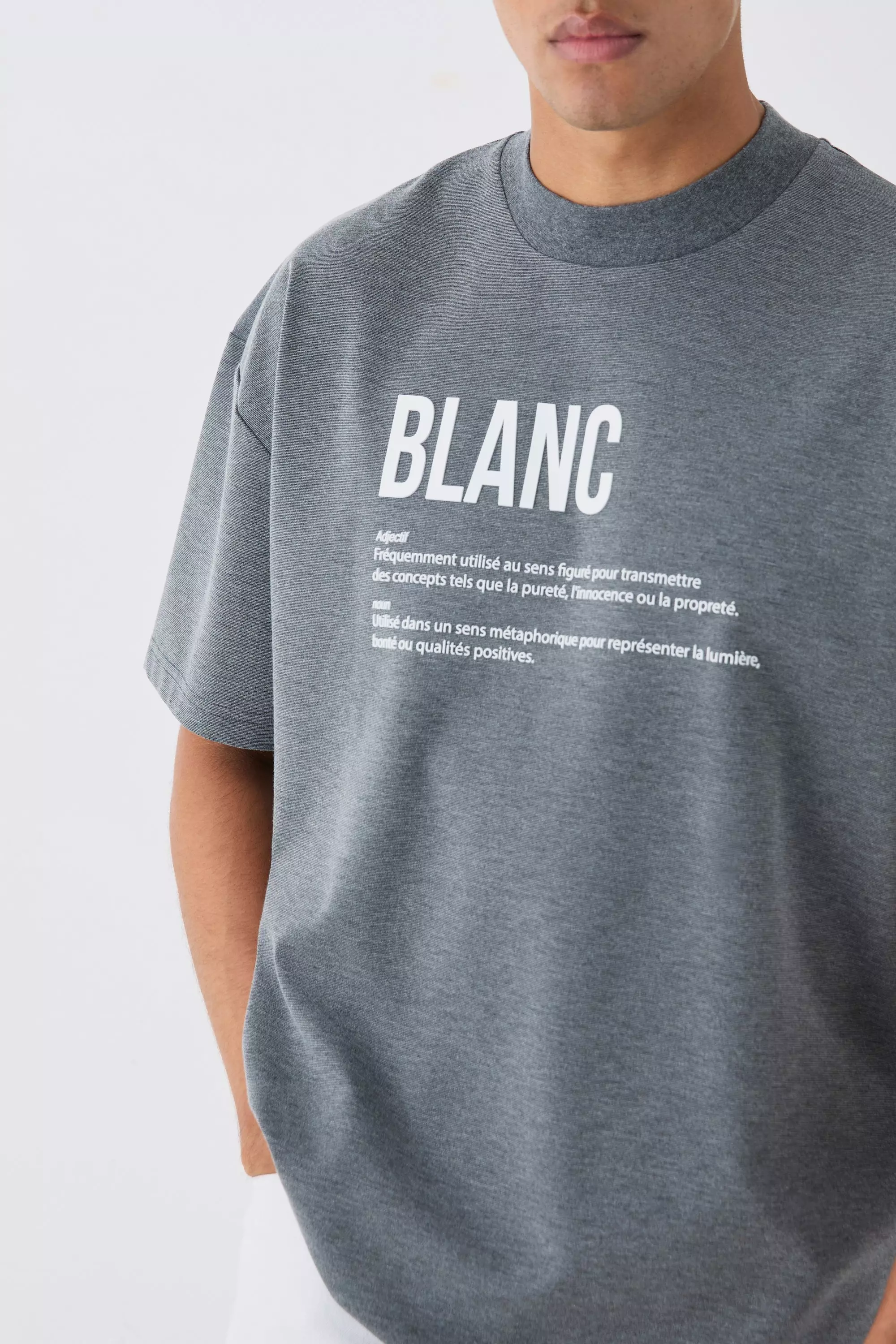 T-shirt épais oversize imprimé, Grey autre image