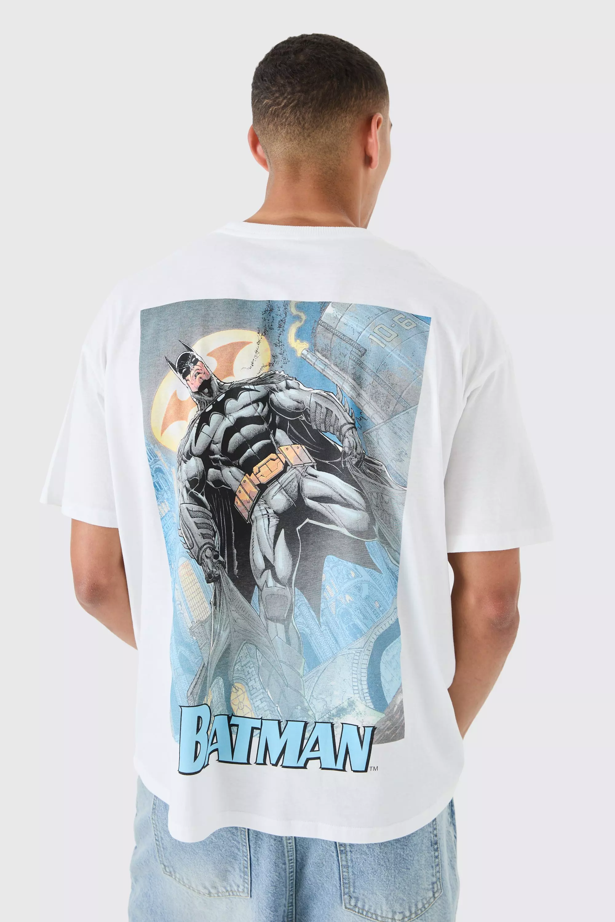 Oversized Dc Batman License T-shirt White