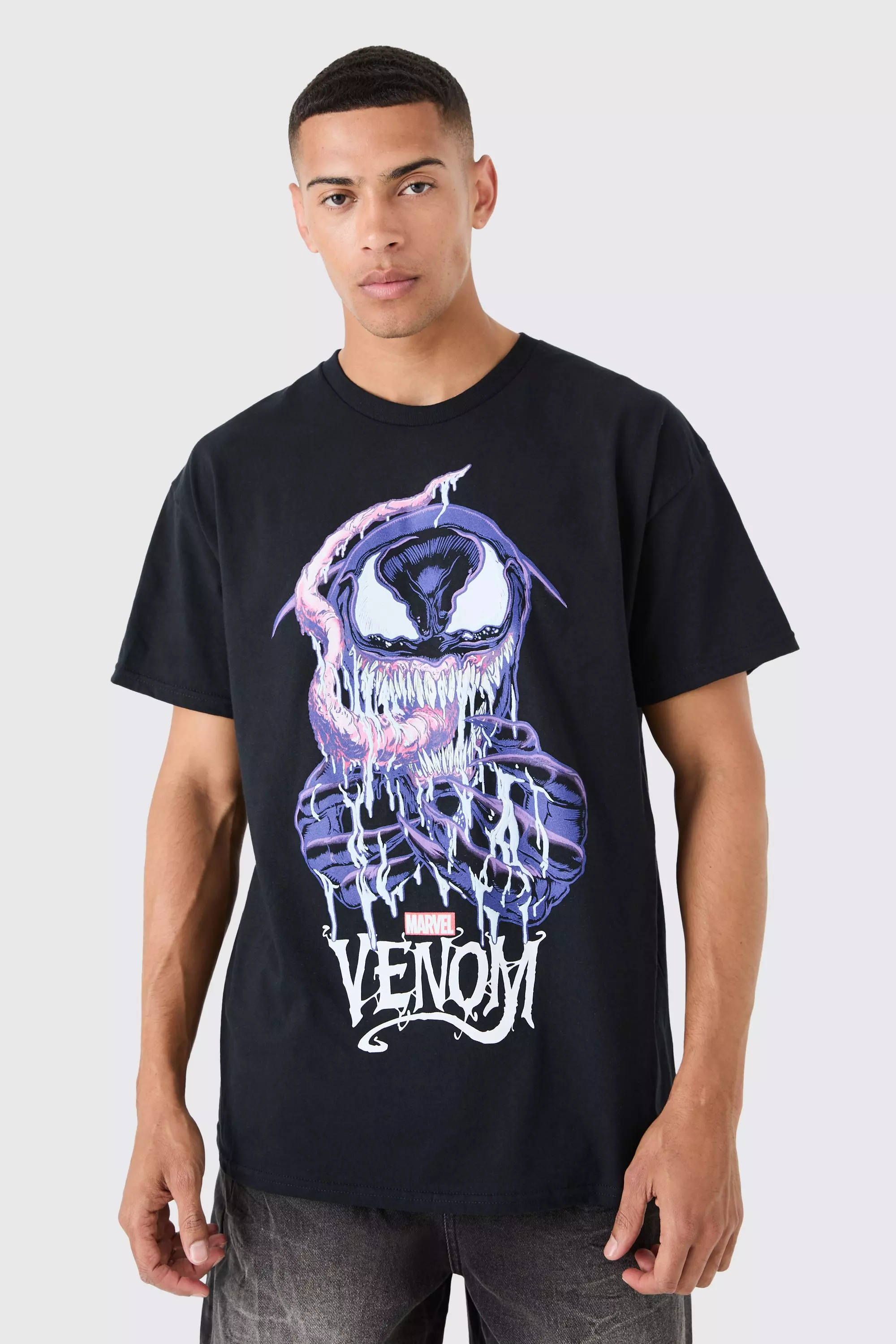 Oversized Venom Marvel License T-shirt Black