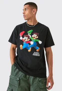 Oversized Super Mario License T-shirt Black