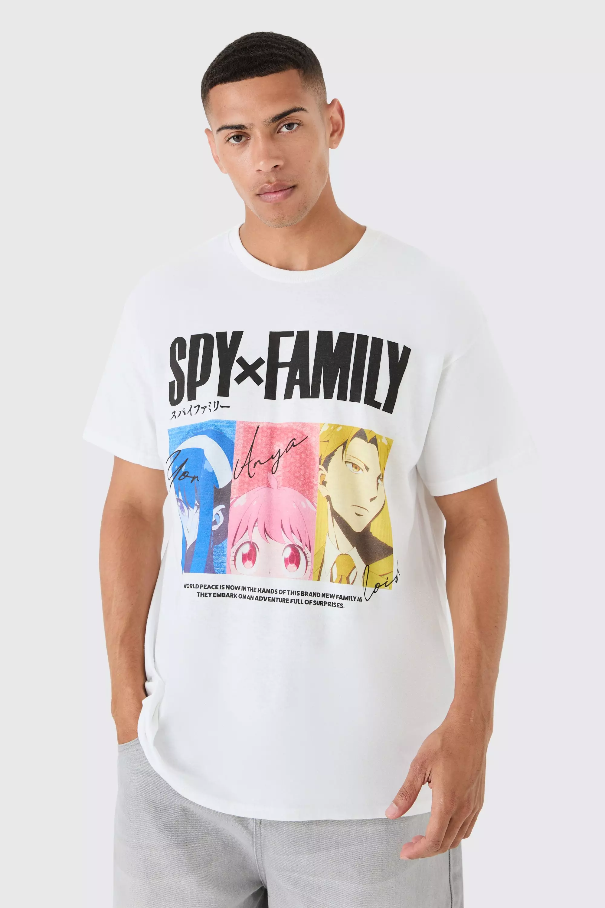 Oversized Spy Family Anime License T-shirt White
