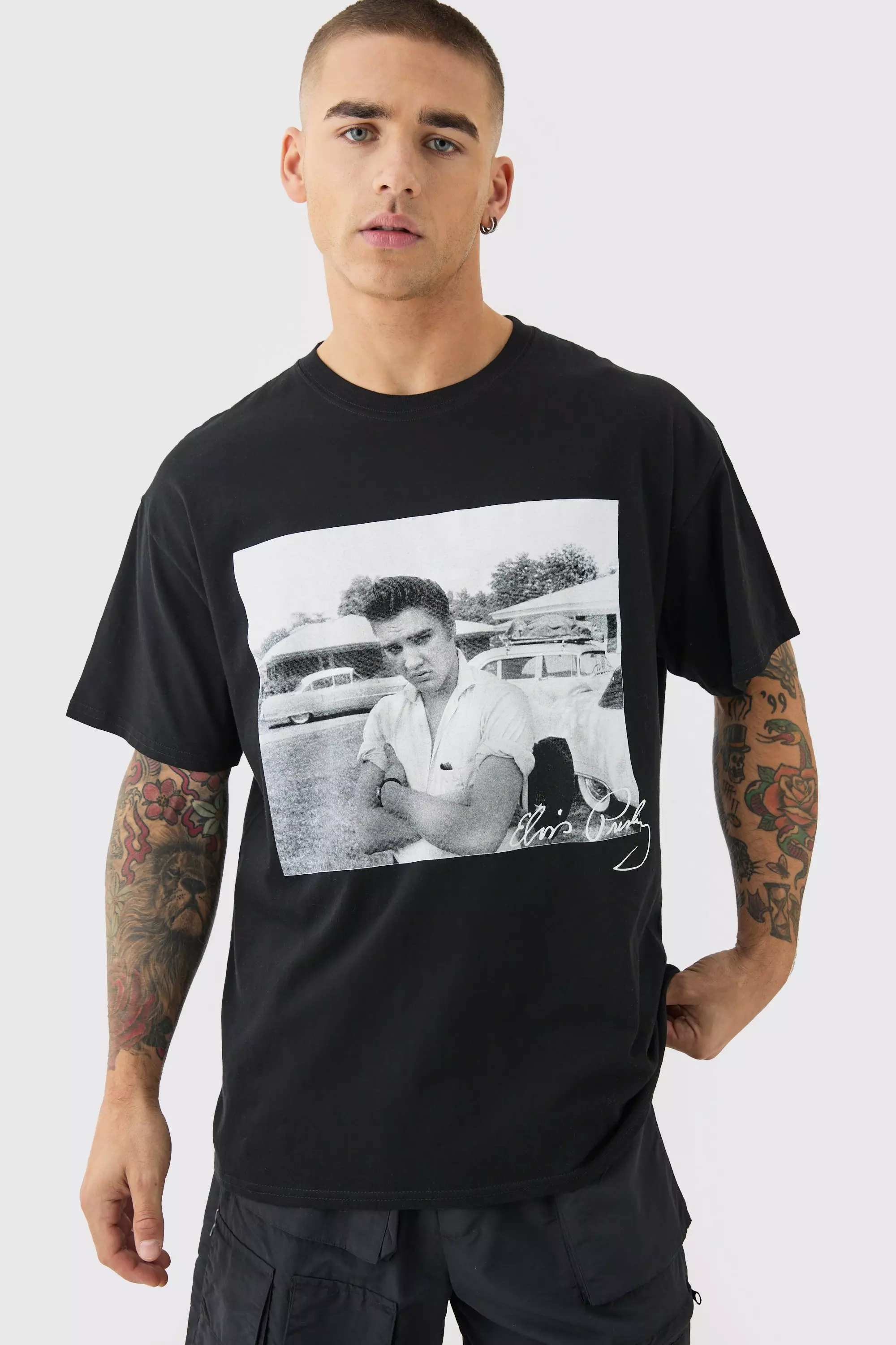 Oversized Elvis Presley License T-shirt Black