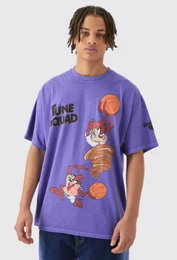 Purple Oversized Looney Tunes Taz License T-shirt