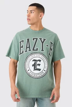 Oversized Easy E Wash License T-shirt Green
